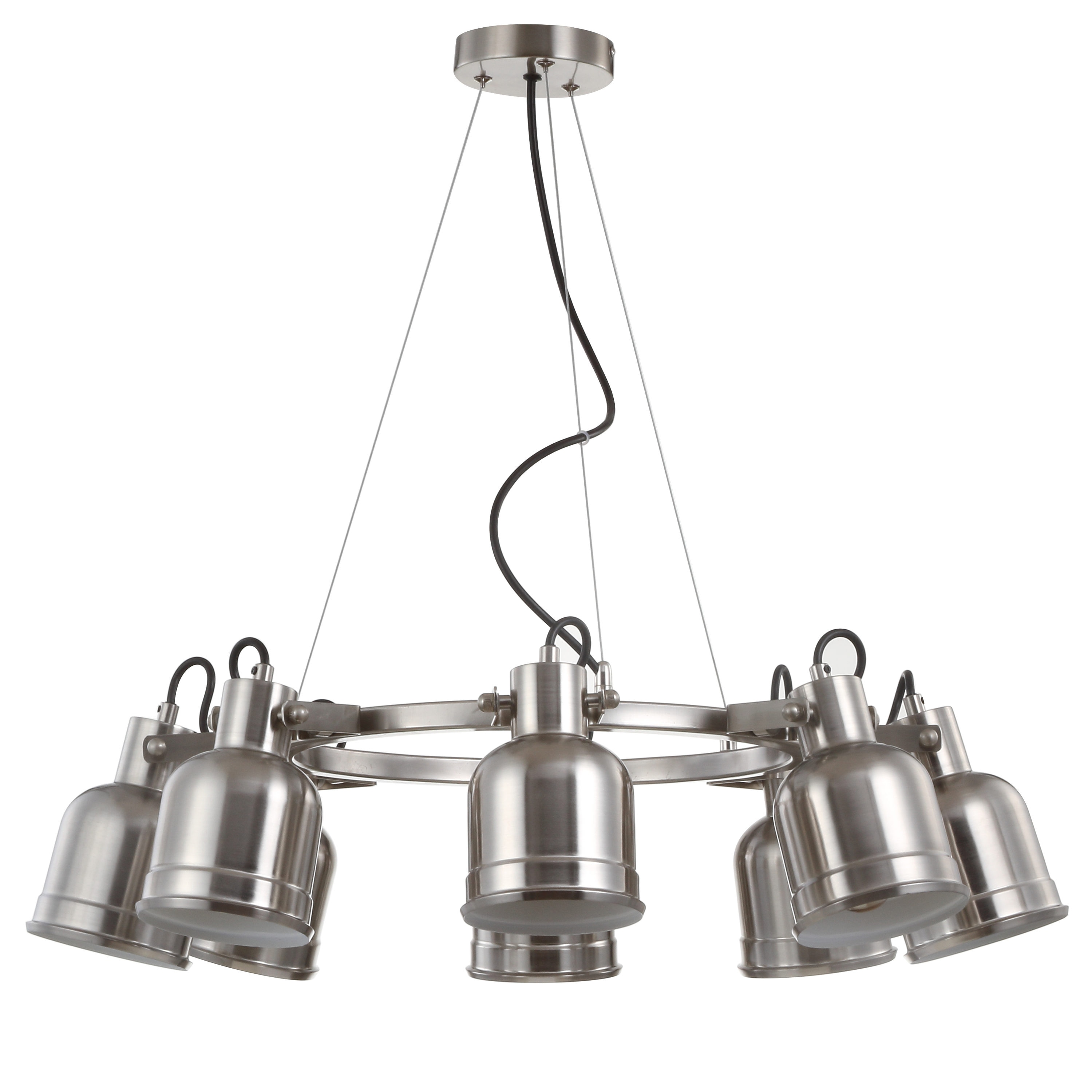 Liam 26.5" Polished Chrome Nickel Drum LED Chandelier