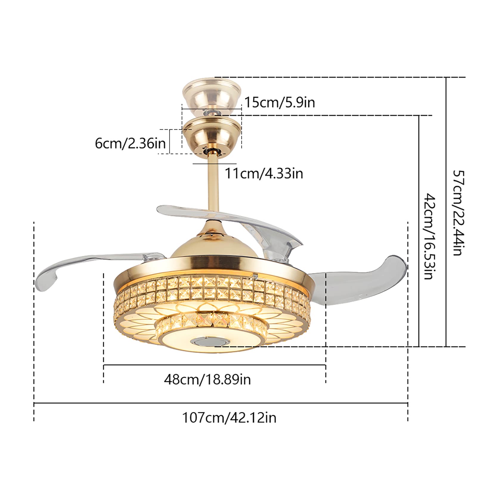 Oukaning HG-HSYXF-4271-US-1 Ceiling-Fans - View #4