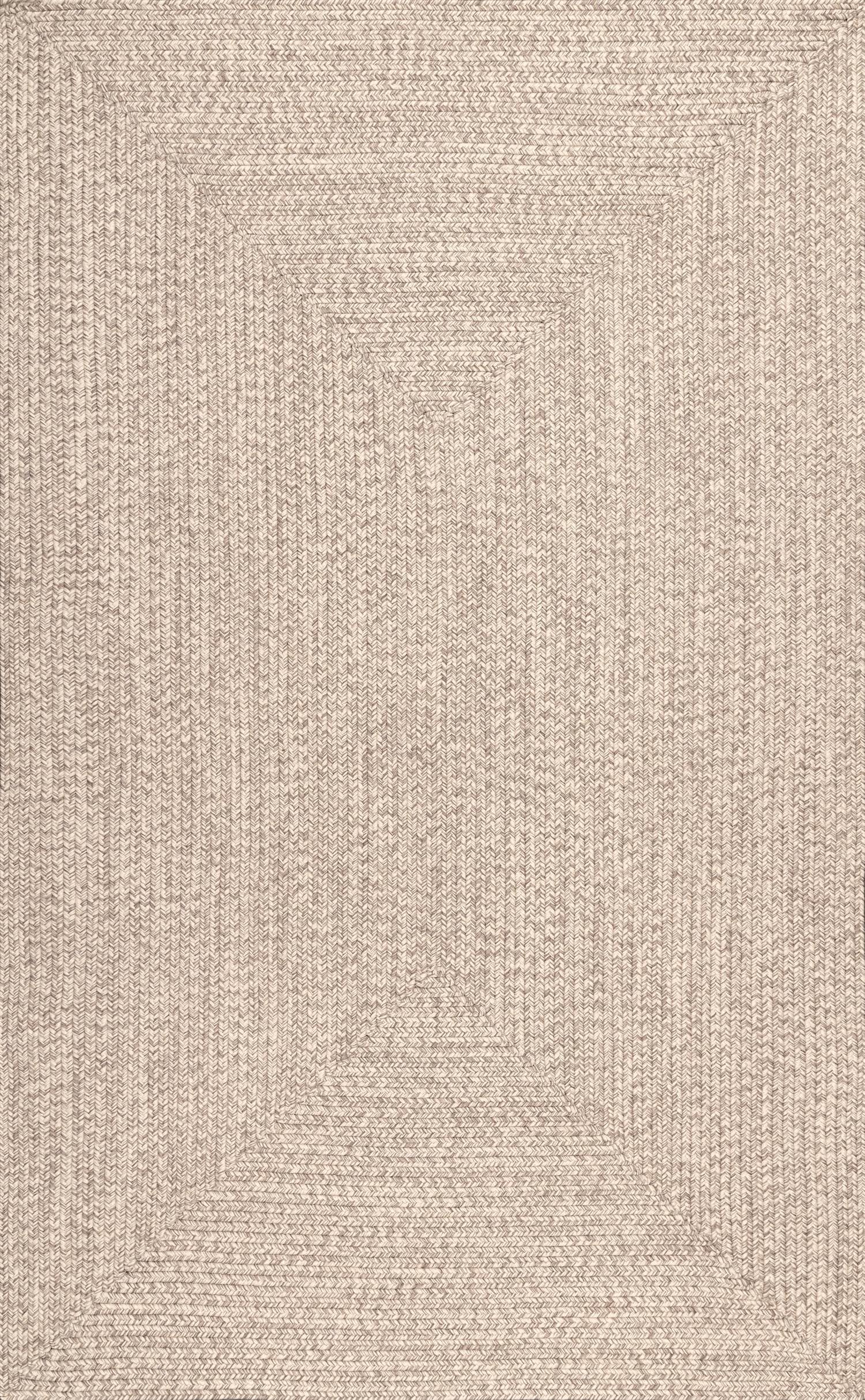 Tan Oval 4' x 6' Braided Synthetic Indoor/Outdoor Rug
