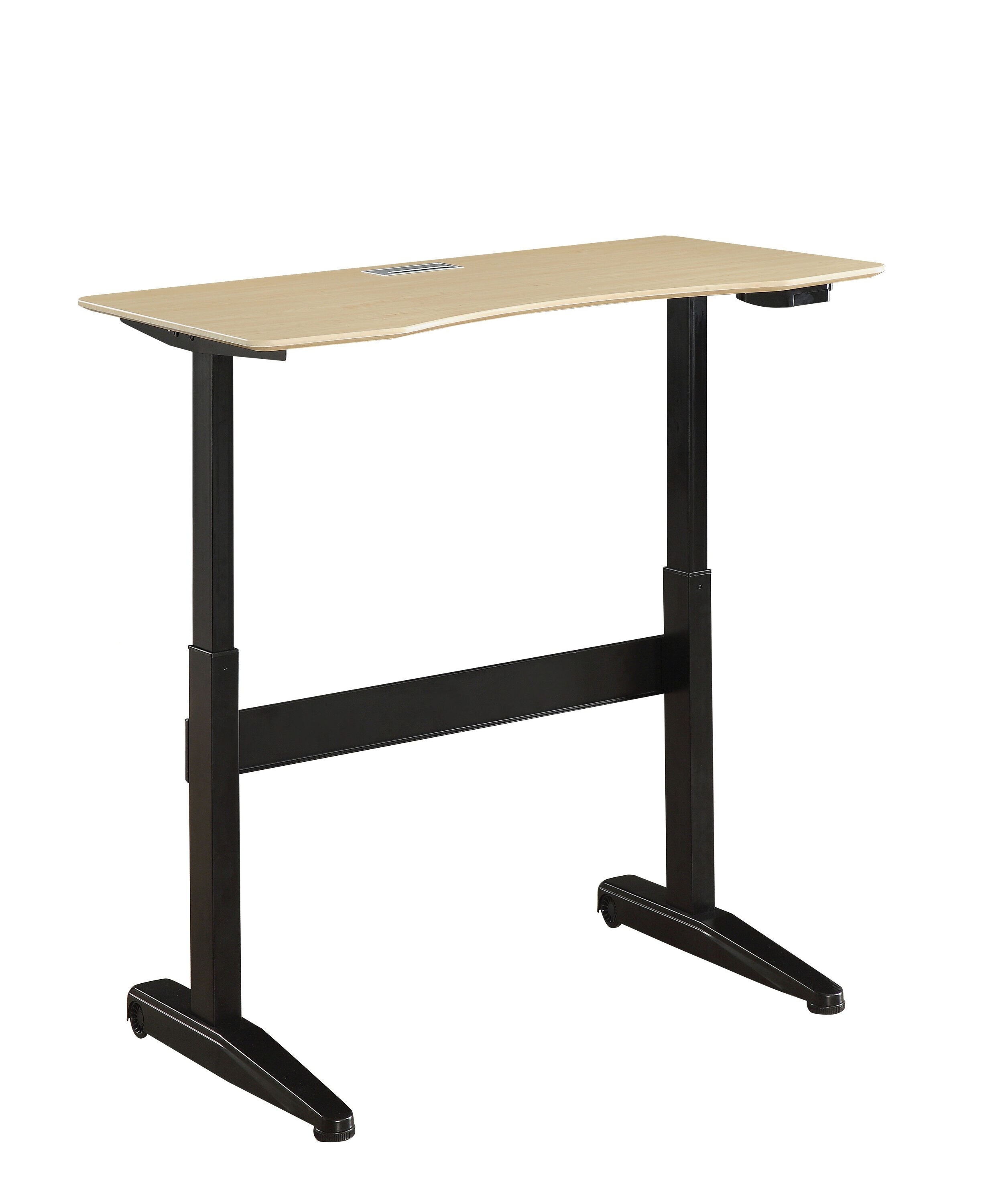 Furniture of America Derwin 47.2 in. Rectangular Dark Brown Wood Standing Desk with Adjustable Height, Dark Brown and Black