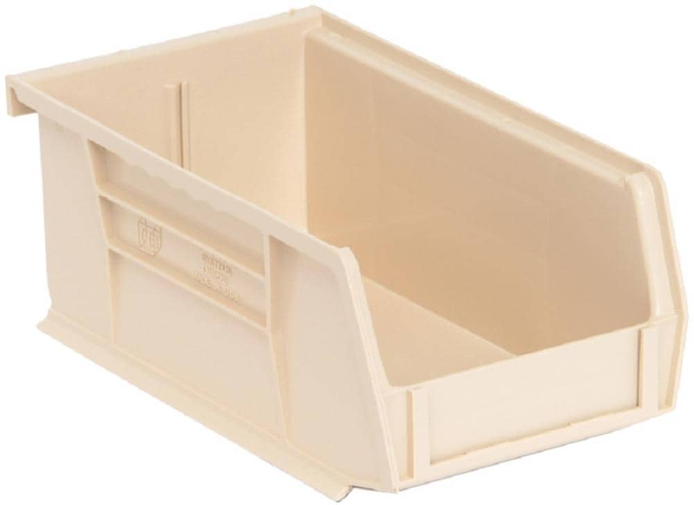 Quantum Storage Systems QUS220IV ULTRA ( 4.125-in W x 3-in H x 7.375-in D ) Ivory Polypropylene Stackable Bin