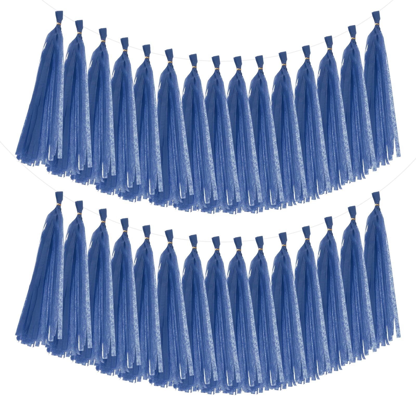 Unique Bargains 40pcs Tassel Garland Banner Tissue Paper for Streamers Party Decorations Valentine's Day Birthday Decor for Women with Rope and Tie Wire (Black Green 14.6inch) #S26011400UX6716