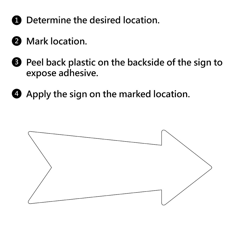 RELIABILT Direction Arrow 8-in x 23-in Plastic Information Display