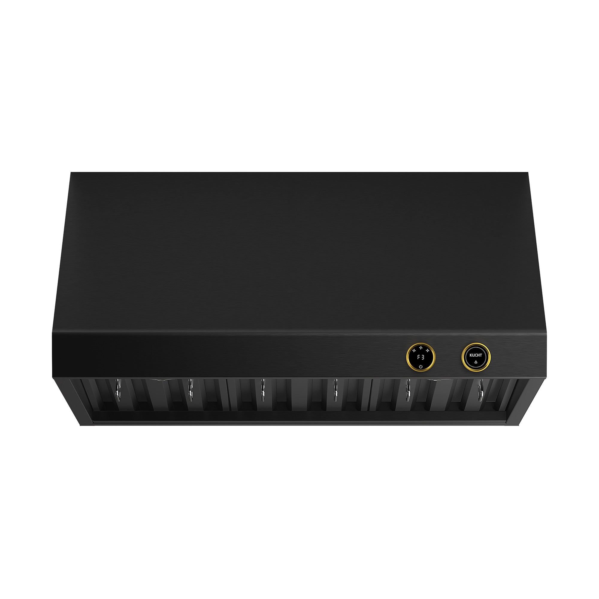 Kucht KRHG360-GL 36 inch Ducted 900-CFM Titanium Stainless Steel with Gold Under Cabinet Range Hood