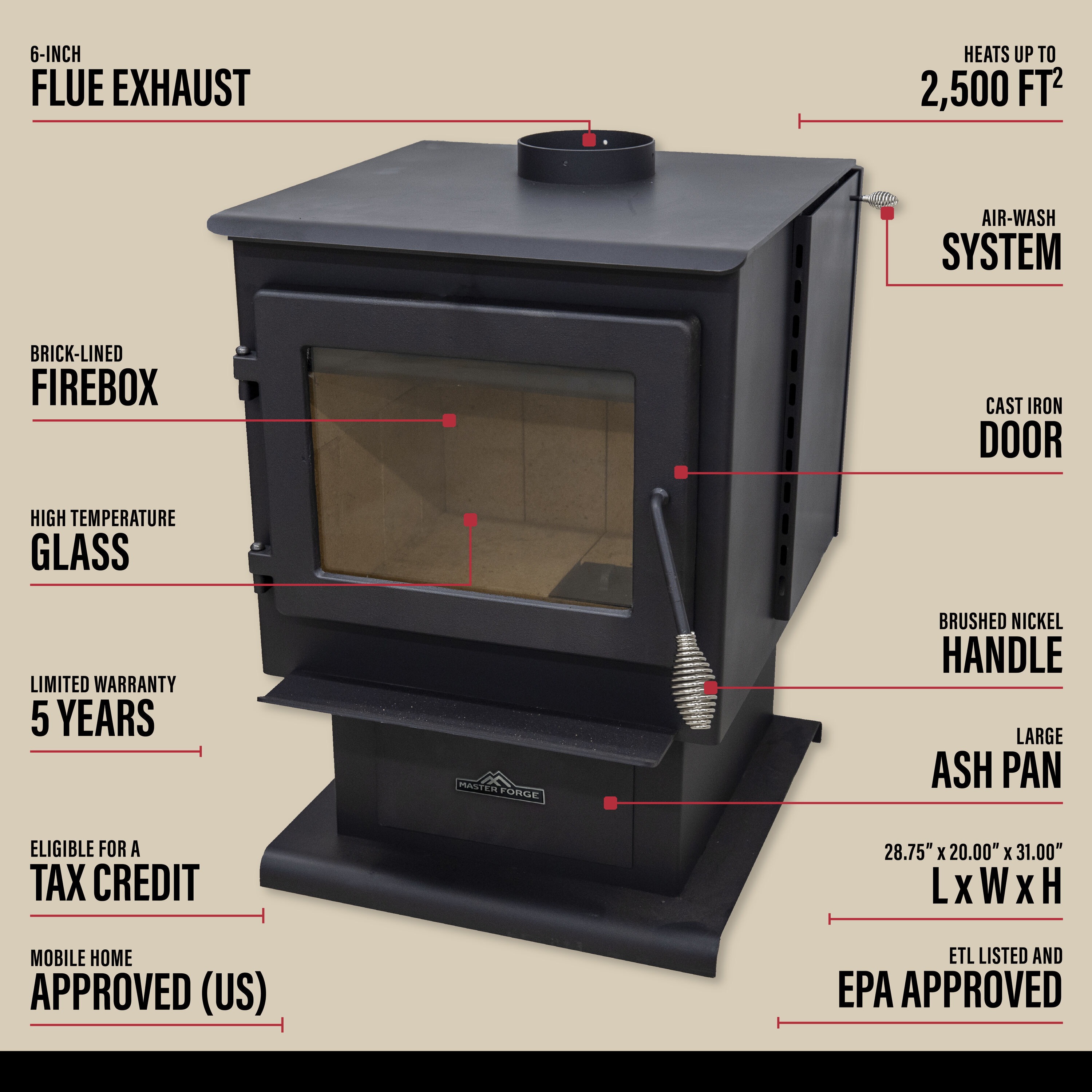 Master Forge WS100 Wood-Stoves-Wood-Furnaces - View #11