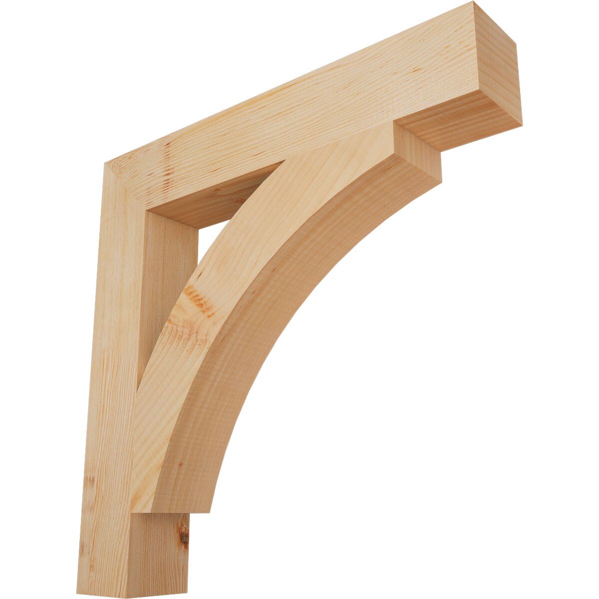 Ekena Millwork BKT04X24X24THR05SDF Thorton block smooth 3-1/2-in x 24-in x 24-in Douglas fir Brown Wood Standard bracket