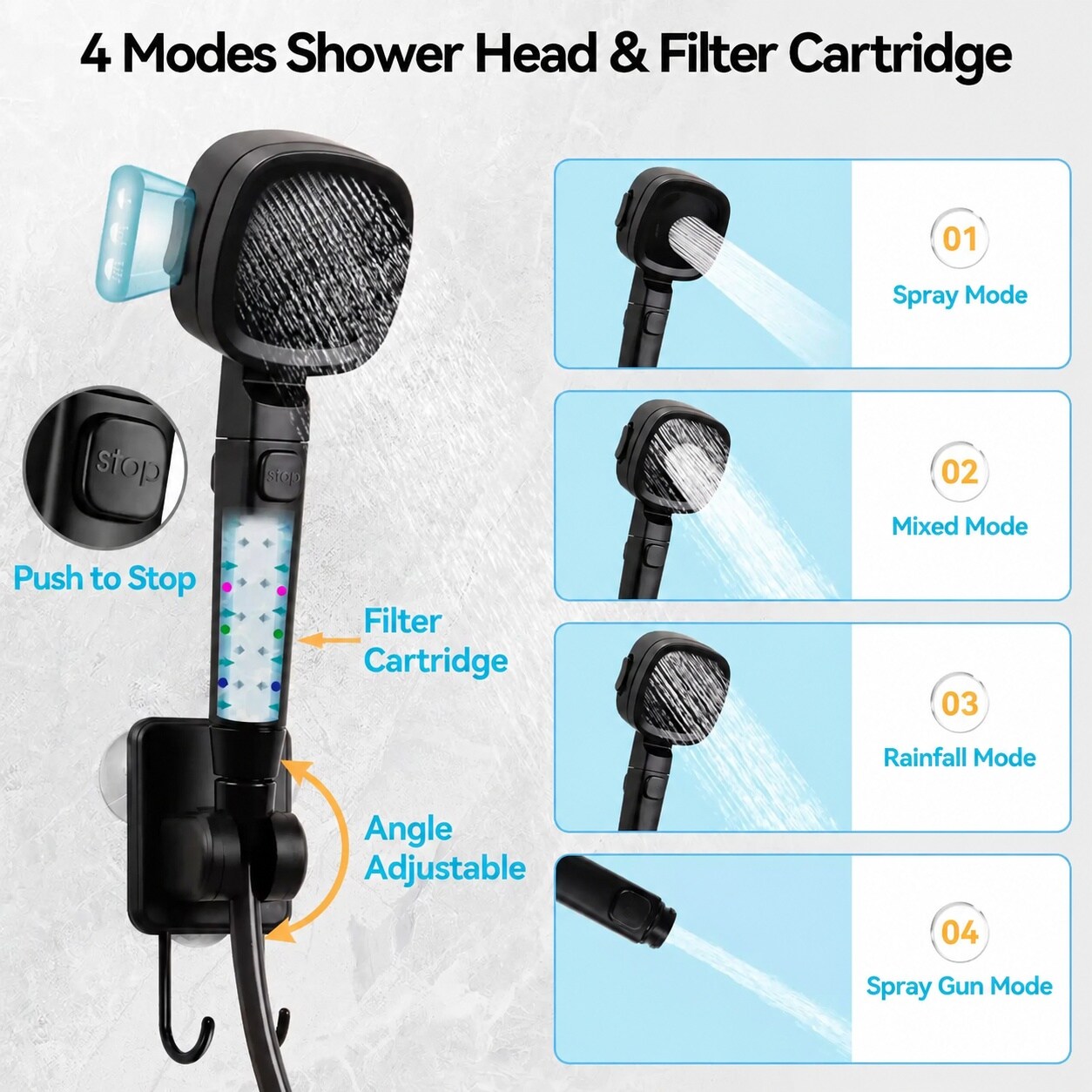 Adrinfly Portable Camping Shower Kit with 2000W Immersion Water Heater ...
