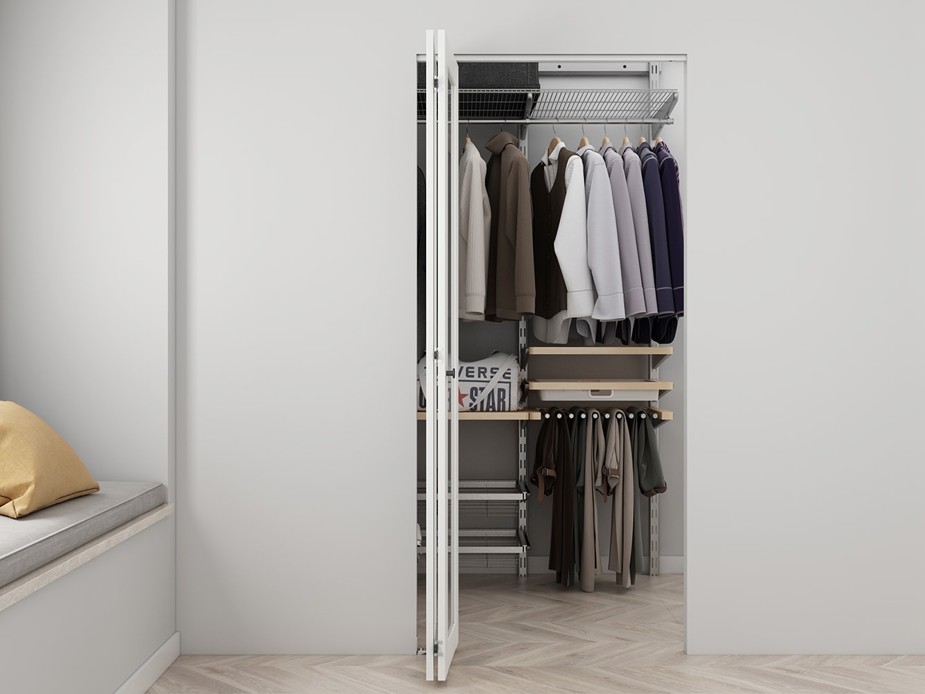 CALHOME BIFOLD-XC48-36X80-W Bifold-Sliding-Closet-Doors - View #3