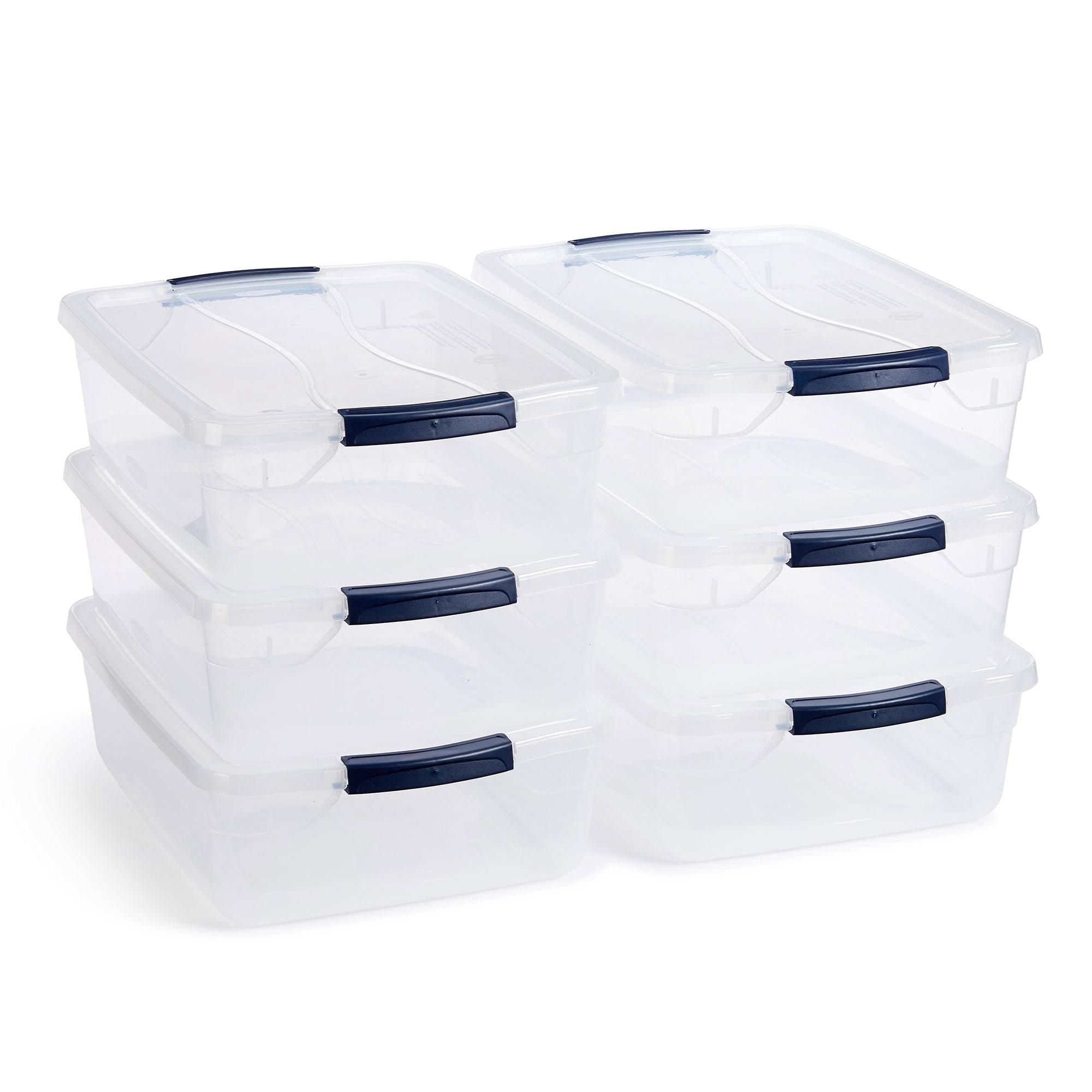 Rubbermaid Cleverstore 16 Quart Plastic Storage Tote Container with Lid (6 Pack), Clear