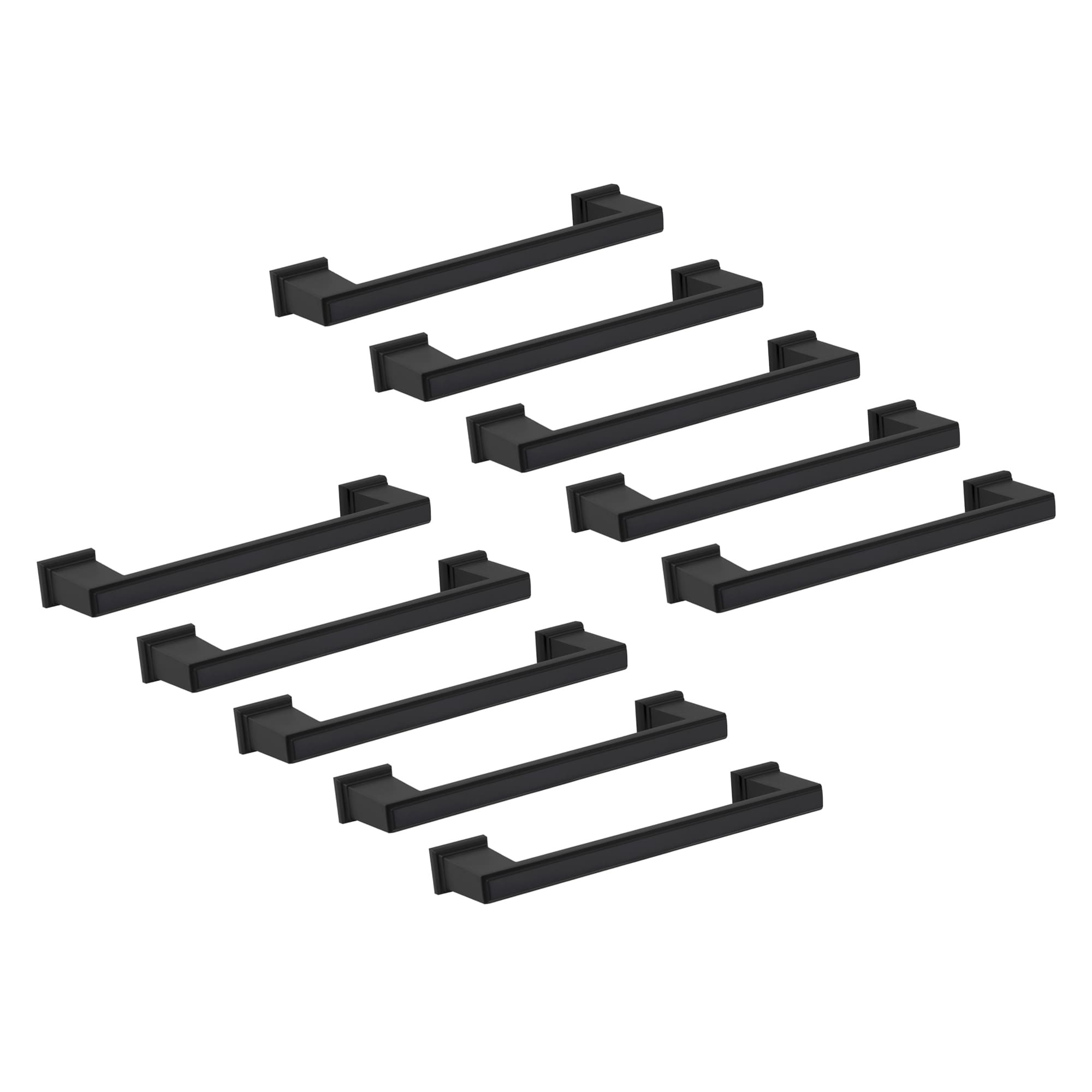 Design House 189167 Gage 5-in , 128mm Center to Center Matte Black Dual Mount Rectangular Handle 10 -Pack