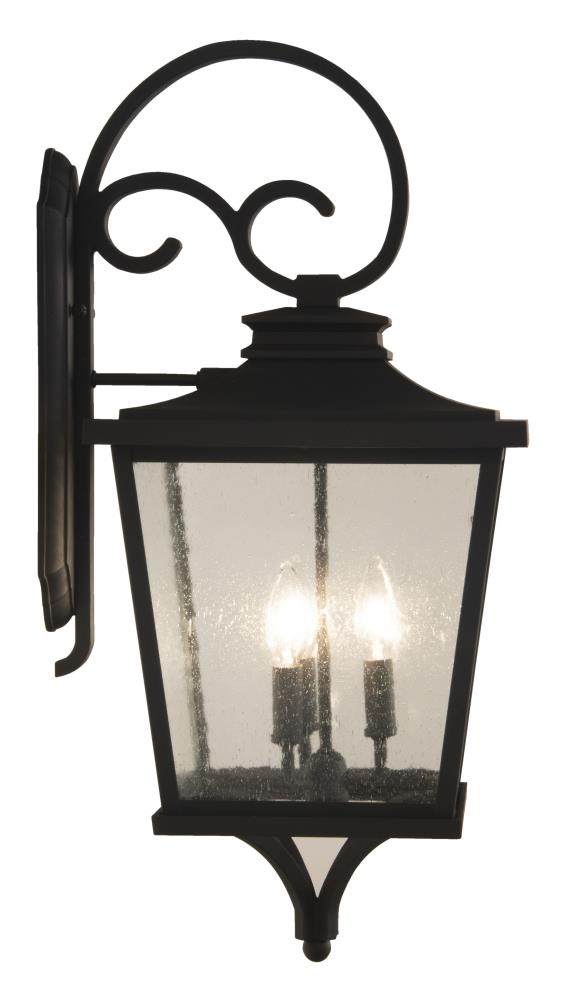 Tillman Matte Black 26.5" Outdoor Wall Lantern with Seeded Glass