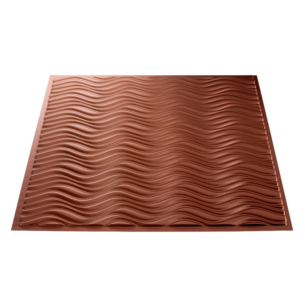 Fasade L76-10 24-in x 24-in Current Argent Copper PVC Drop Ceiling Tile (1-Pack, 4-sq ft / Case)