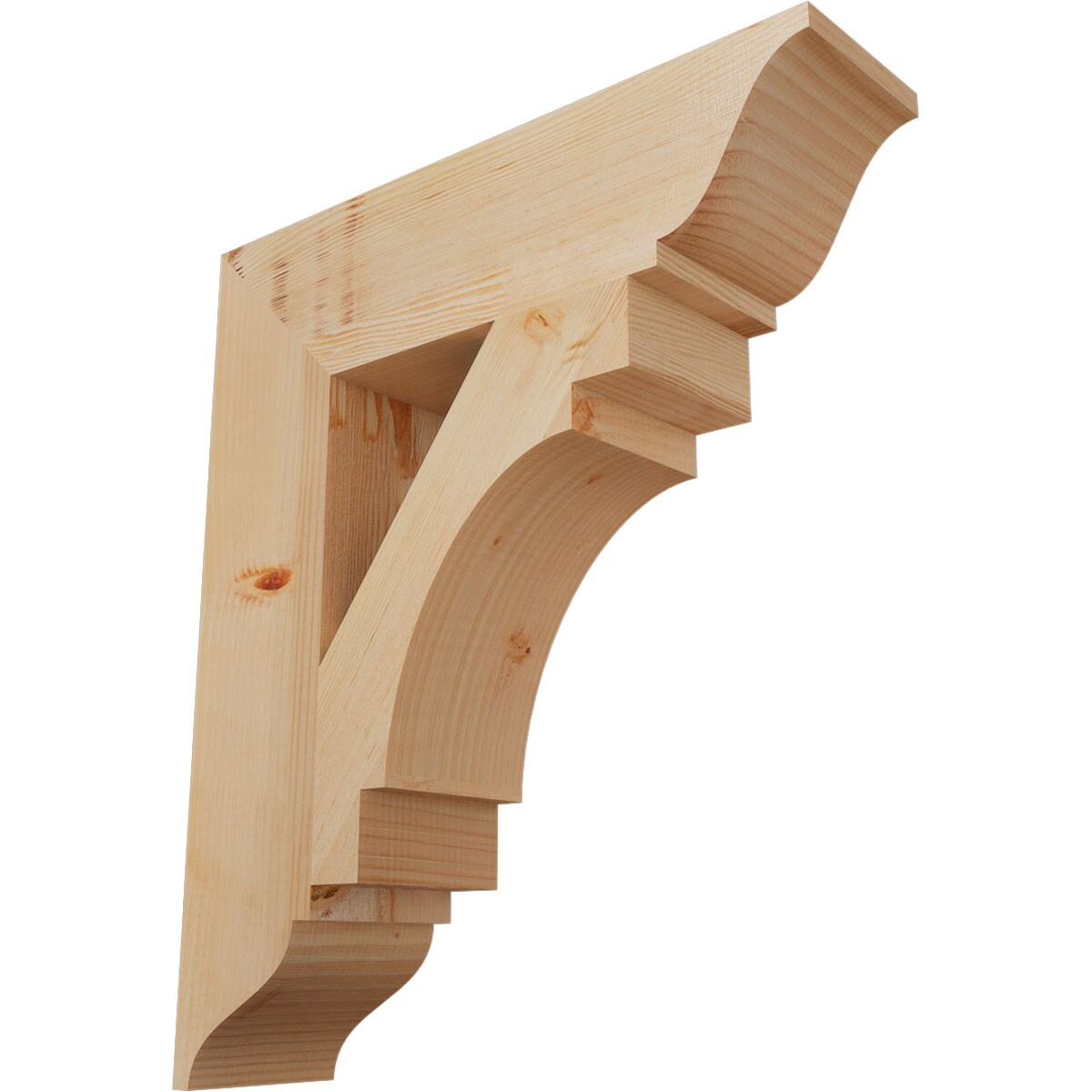 Ekena Millwork BKT06X24X28MRC01SDF Merced traditional smooth 5-1/2-in x 24-in x 28-in Douglas fir Brown Wood Standard bracket