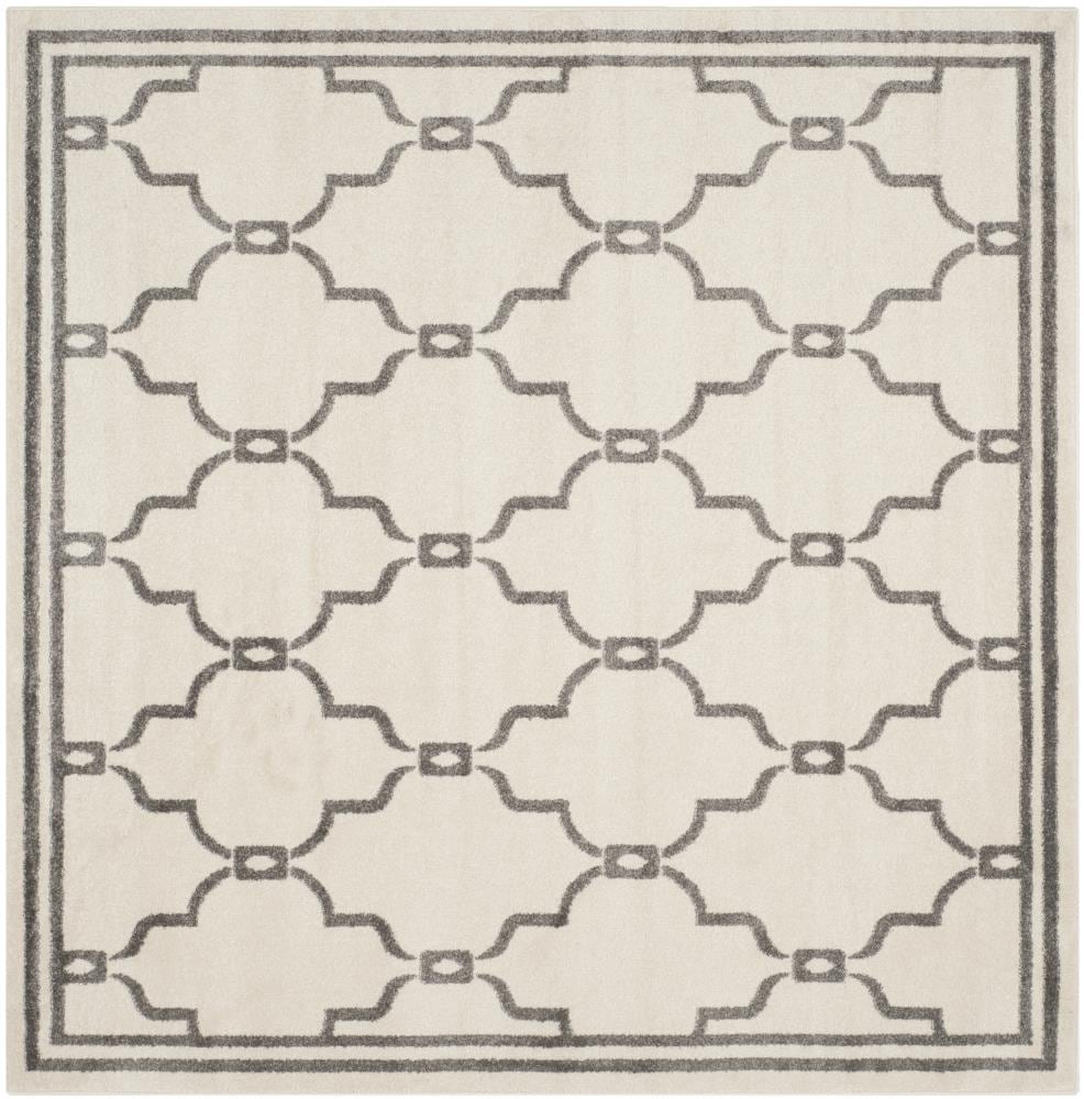 Safavieh AMT414K-5SQ Marion 5 x 5 (ft) Loomed Polypropylene Ivory/Gray Square Indoor/Outdoor Trellis Area rug