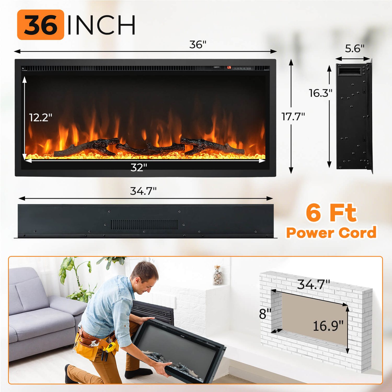 Costway CSHY002051 Electric-Fireplaces - View #3