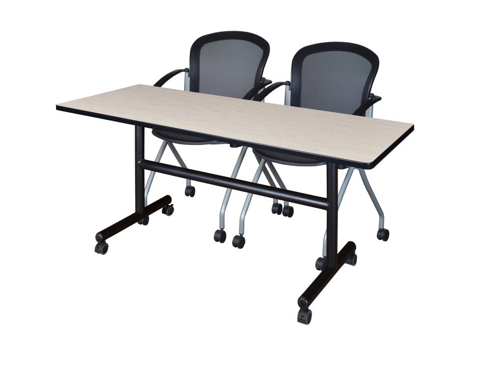 Regency MKFT6024PL23BK Training Off-white 4-Person Training Table (60-in W x 29-in H)