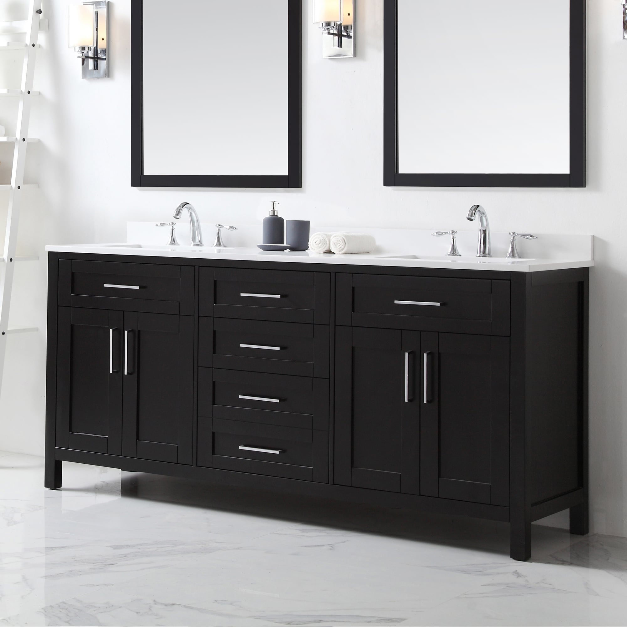 Tahoe 72" Dark Espresso Freestanding Double Bathroom Vanity