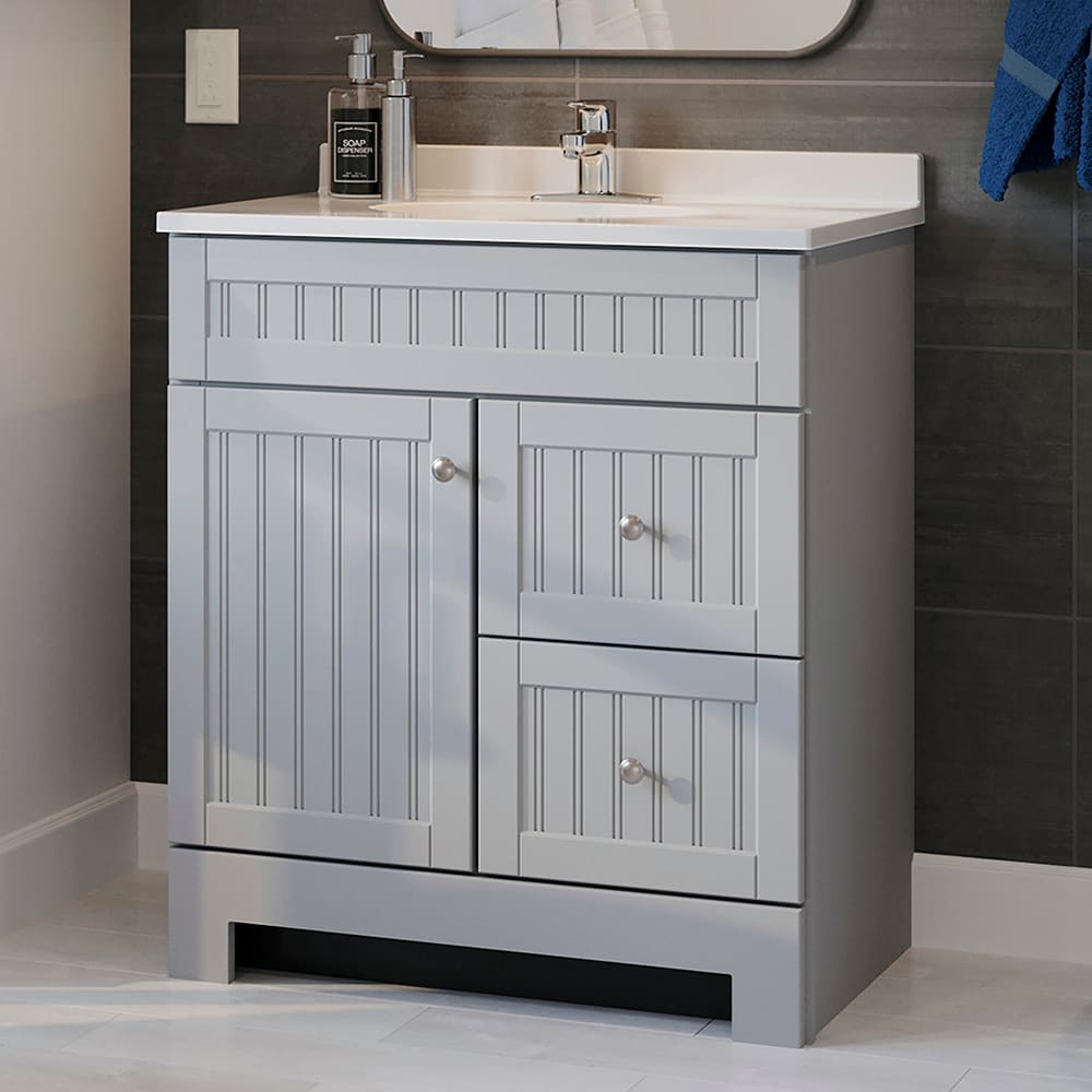 Gray Single Sink Bathroom Vanity, Bath Vanity Top Without Sink