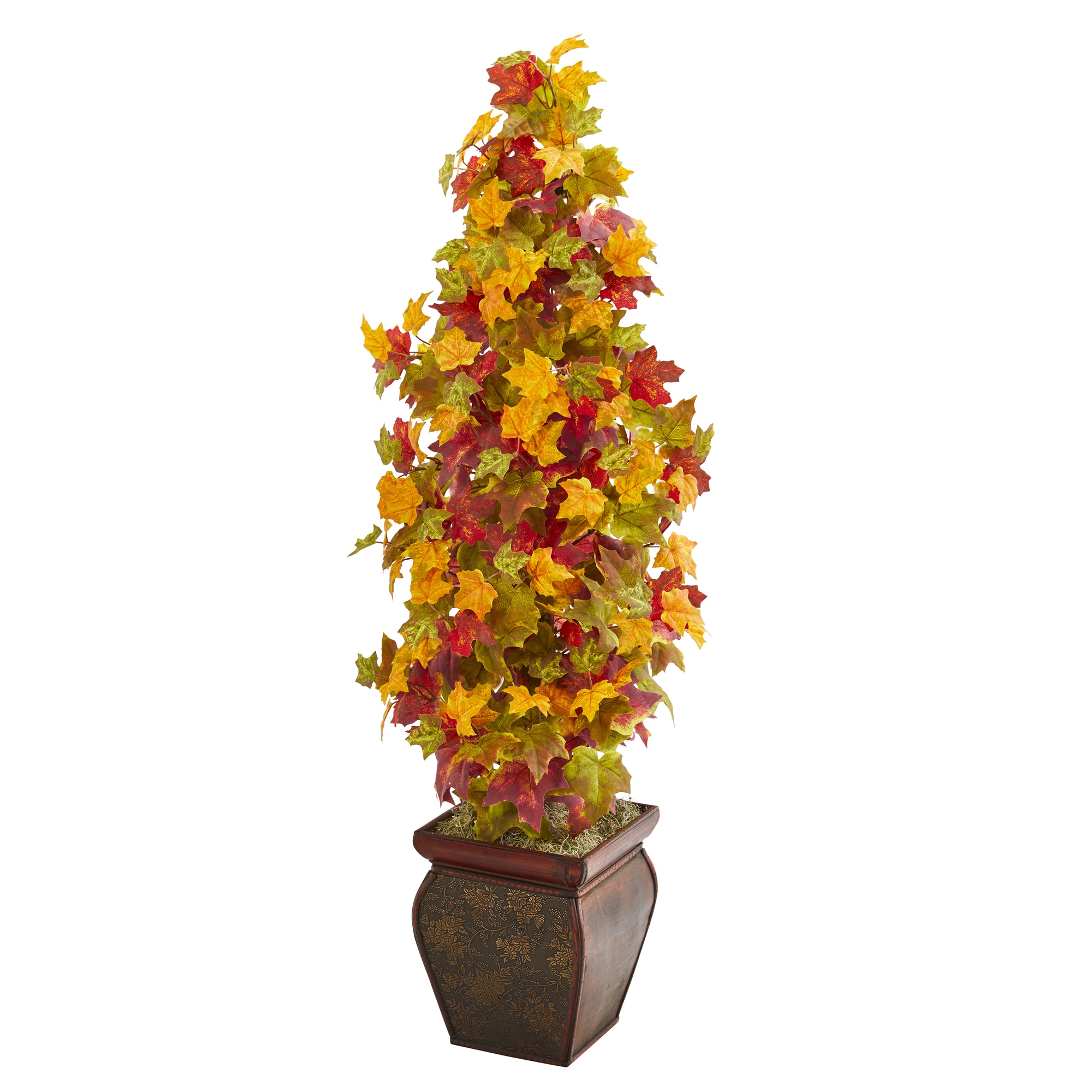 Nearly Natural 9943 40-in Orange/Yellow Indoor Mixed Greenery Artificial Tree