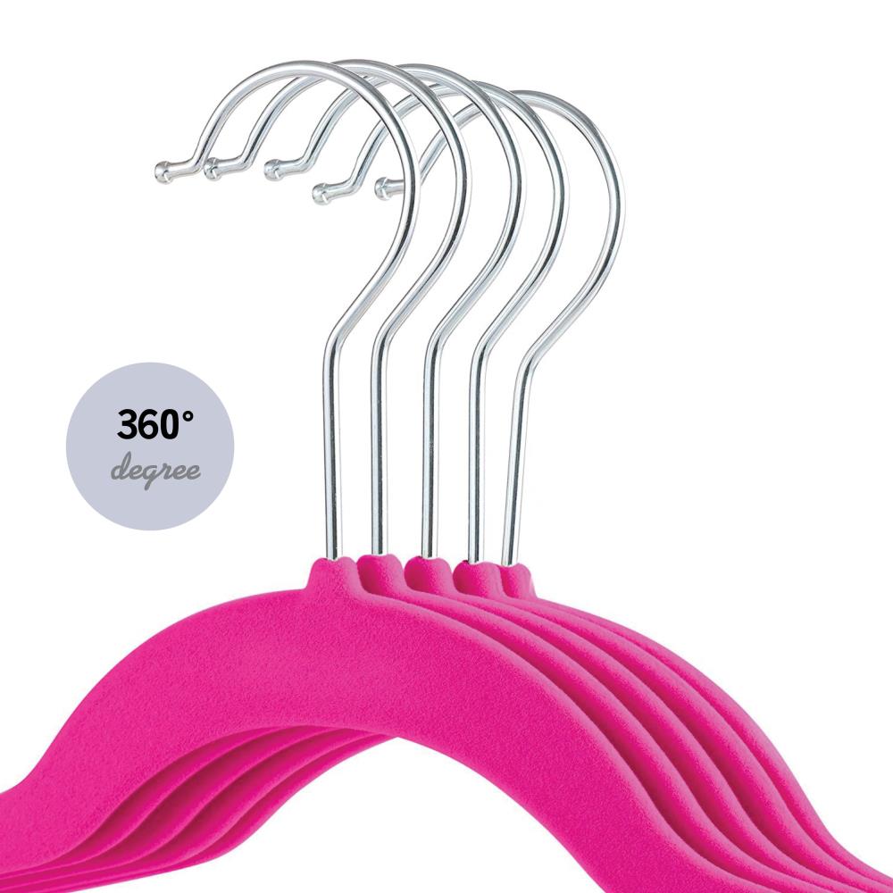 Elama 50-Pack Velvet Non-slip Grip Clothing Hanger (Pink) in the