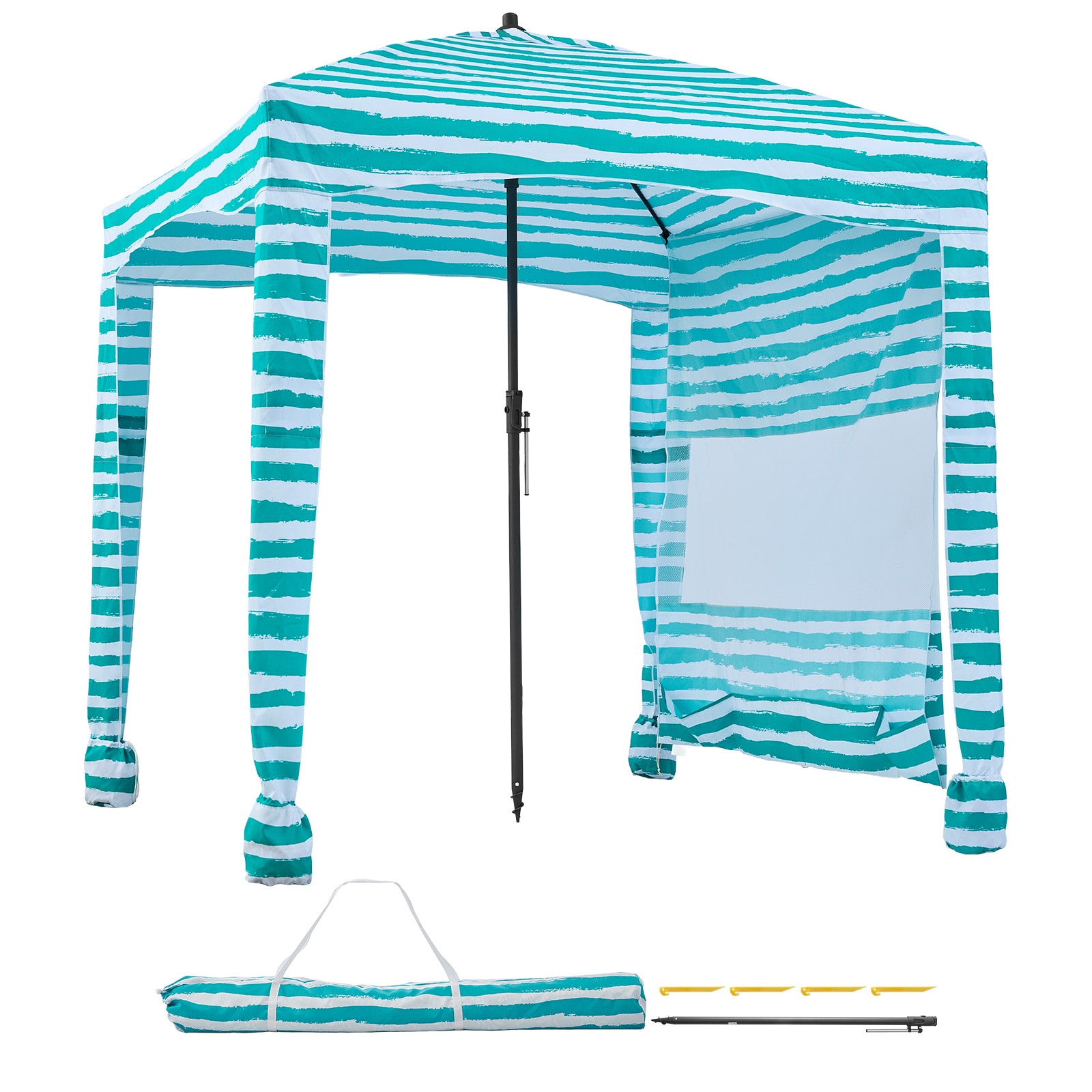 6ft teal patio umbrella Cantilever The 180g solution dyed polyester canopy offers upgraded colorfastness and water resistance VEVOR Beach Cabana 6 x