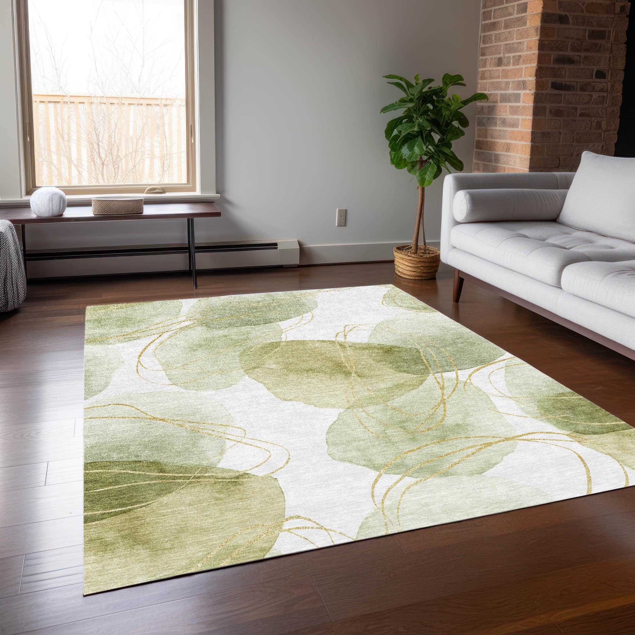 Addison Rugs ACN544GE30X46 Chantille ACN544GE 2 x 3 (ft) Polyester Green Rectangular Indoor/Outdoor Geometric Machine washable Area rug