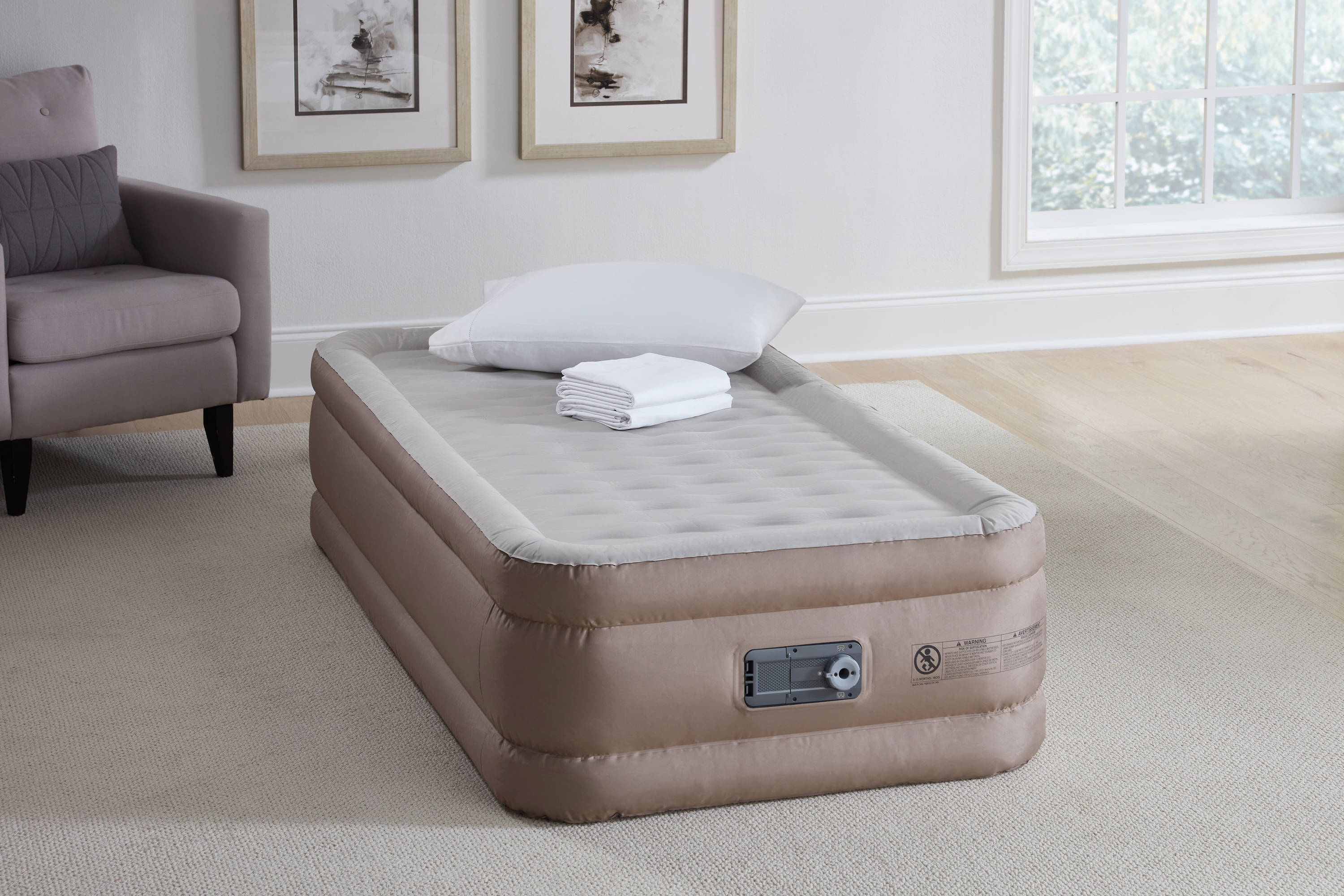 Bestway Fortech 31-in Double High Queen Air Mattress with Built-In Pump (2  Pack) - Brown PVC Airbed for Indoor Use - Carrying Case Included in the Air  Mattresses department at