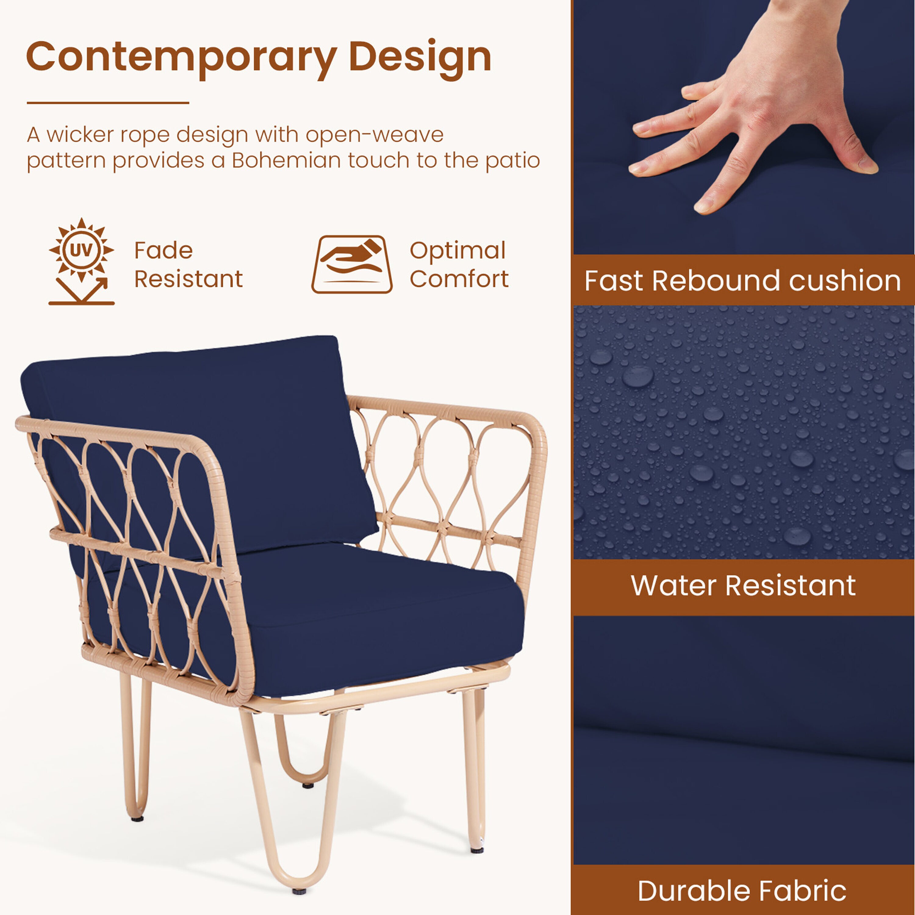 JEAREY TBLH04-NAVY Patio-Conversation-Sets - View #9