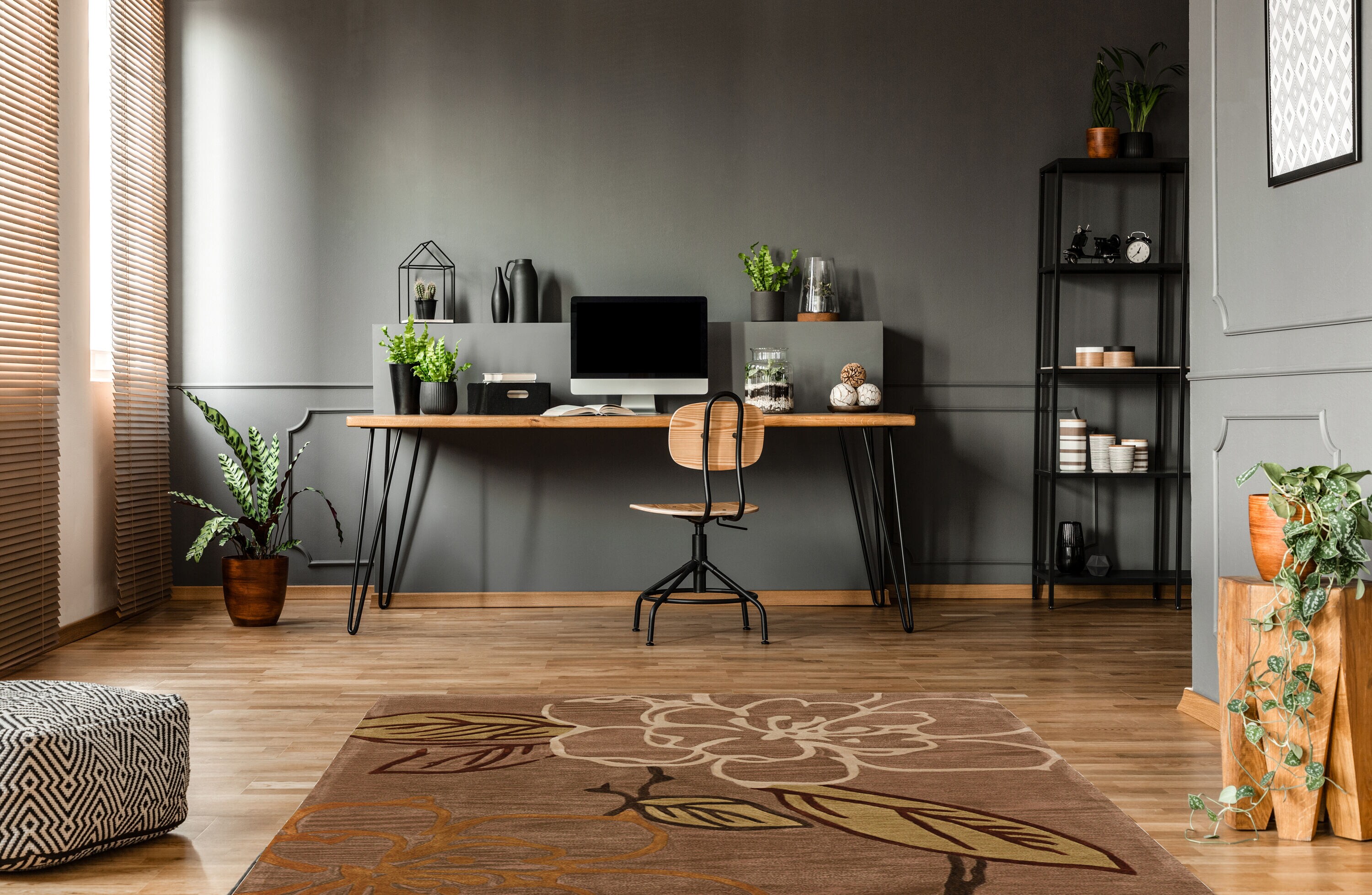 Linon RUG-TASD0657 Trio 5 X 7 (ft) Beige Indoor Floral/Botanical Bohemian/Eclectic Area Rug