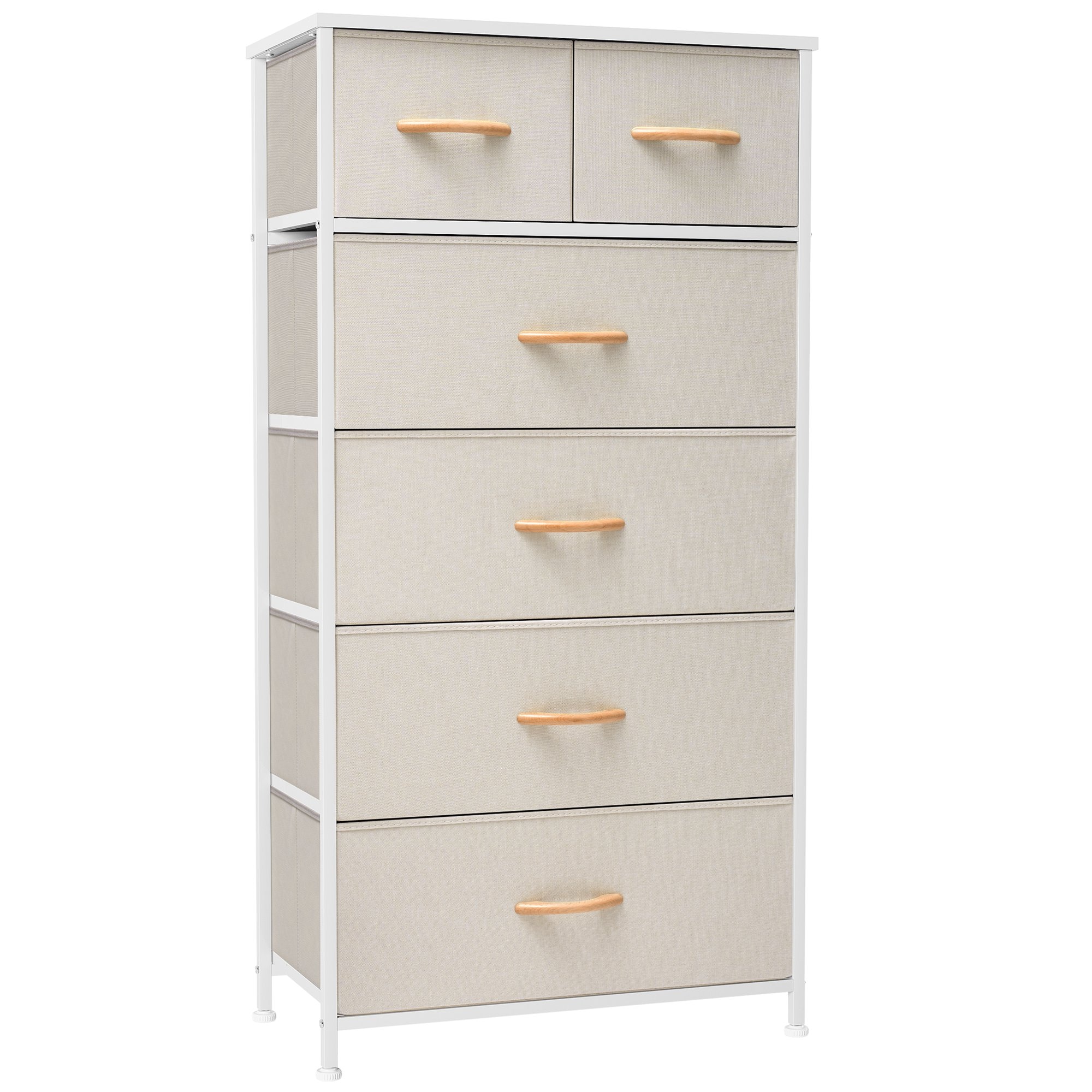 CloudFly CL-HD019BEI Dresser storage tower Beige 6 -Drawer Combo dresser