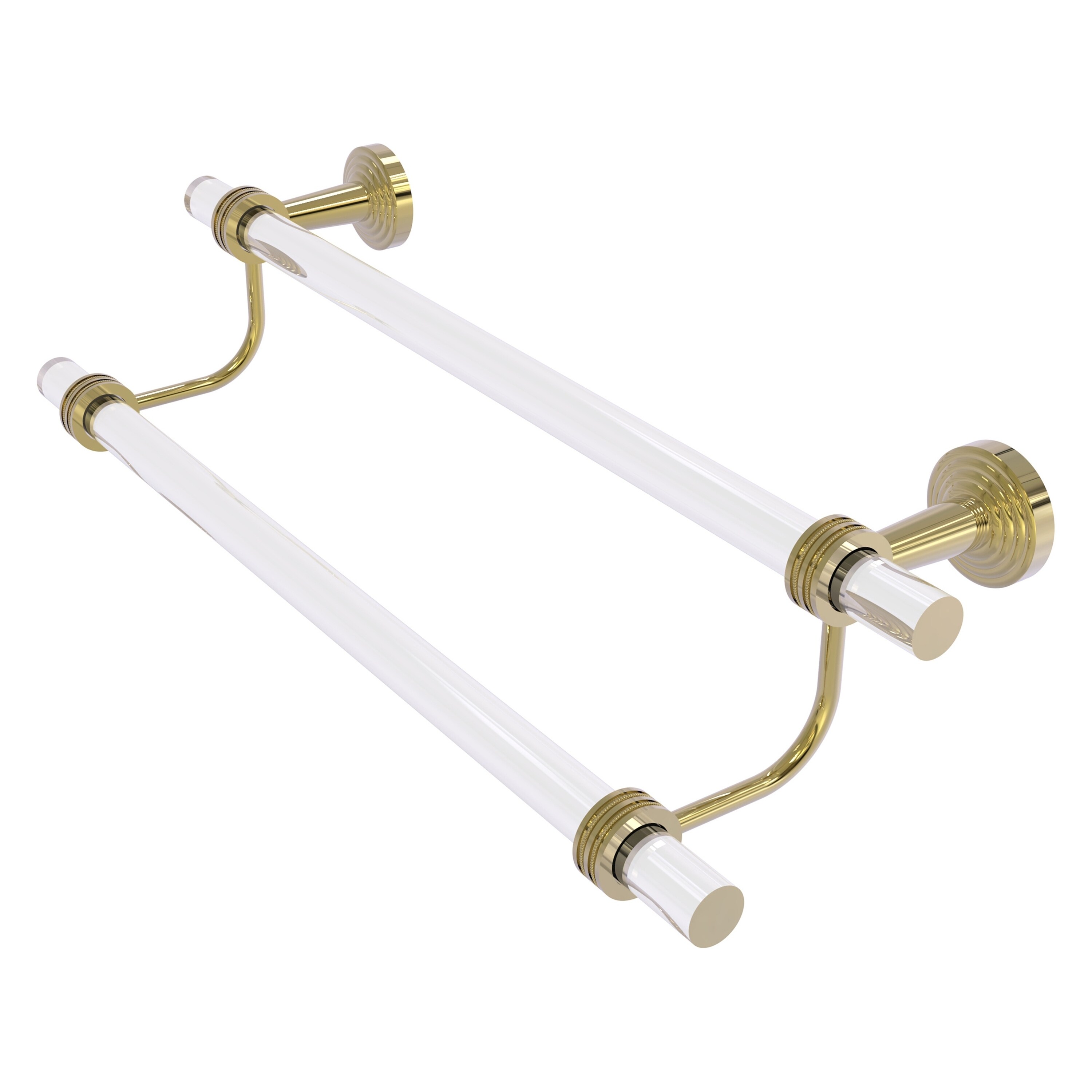 Allied Brass PB-72D-24-UNL Pacific Beach 24-in double Unlacquered Brass Wall mount Double Towel Bar