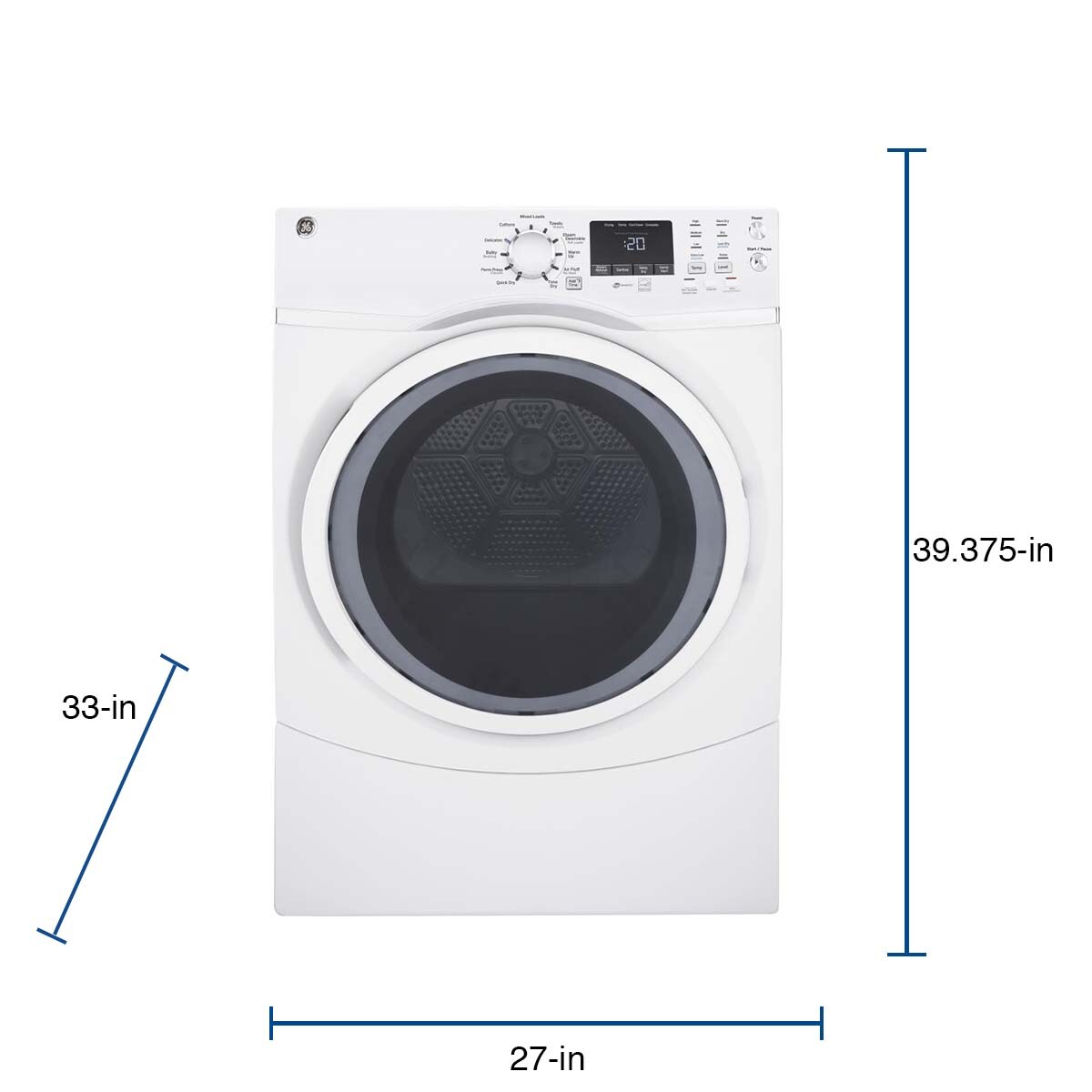 Ge Part # GFD43GSSMWW - Ge 7.5 Cu. Ft. 120-Volt White Stackable Gas Vented  Dryer, Energy Star - Gas Dryers - Home Depot Pro