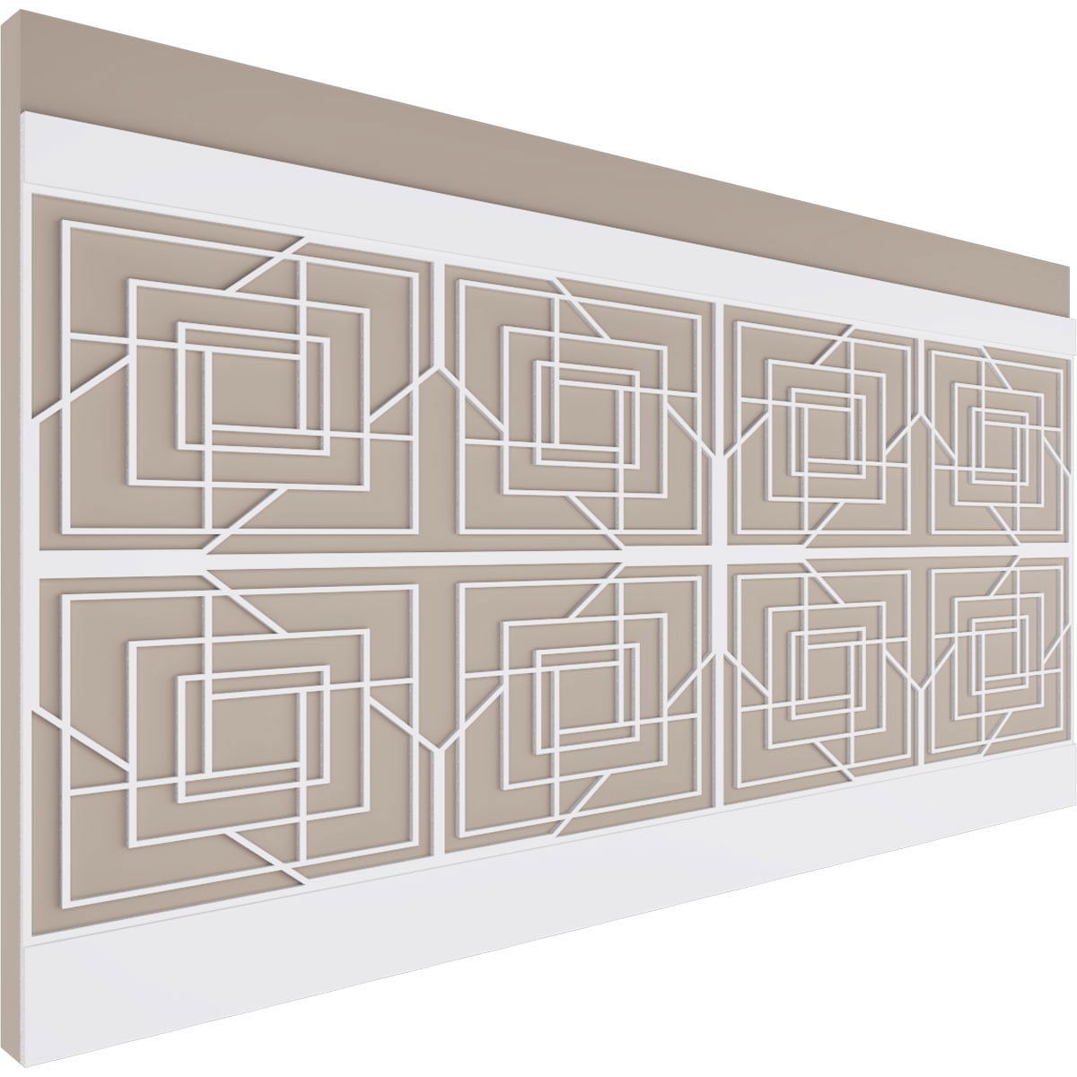 Ekena Millwork WPK44X94NWD 44-in x 94-1/2-in Smooth Paintable/Stainable White PVC Wainscoting Wall Panel ( 28.92-sq ft )