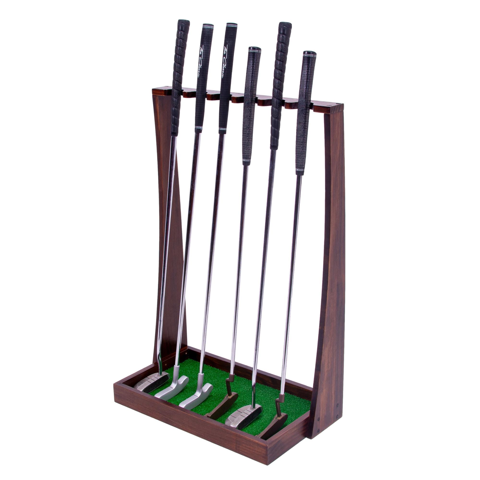 P&P Imports Golf Putter Stand 29.5-in Brown Wood Golf Bag Rack at Lowes.com