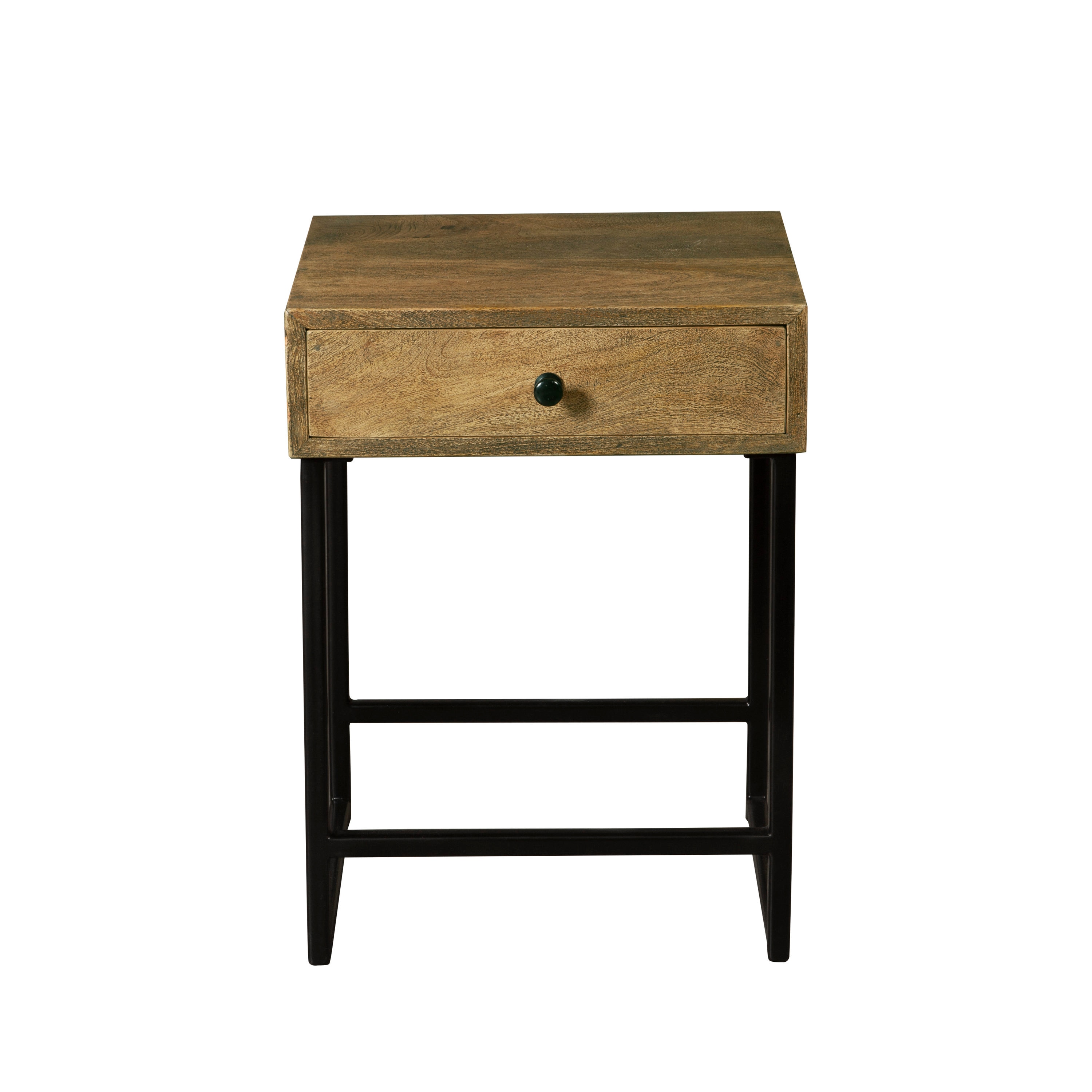 Accentrics Home DS-D454-211 15-in W x 23-in H Black Wood End Table with Storage Fully Assembled