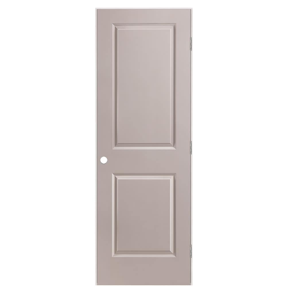 Masonite 1316071 28-in x 80-in Driftwood Solid core 2-panel square Left hand Smooth Prefinished Molded composite Flat Jamb Single Prehung Interior Door