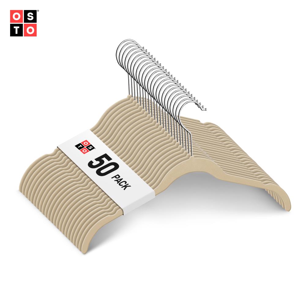 OSTO 50-Pack Velvet Non-slip Grip Clothing Hanger (Ivory) at