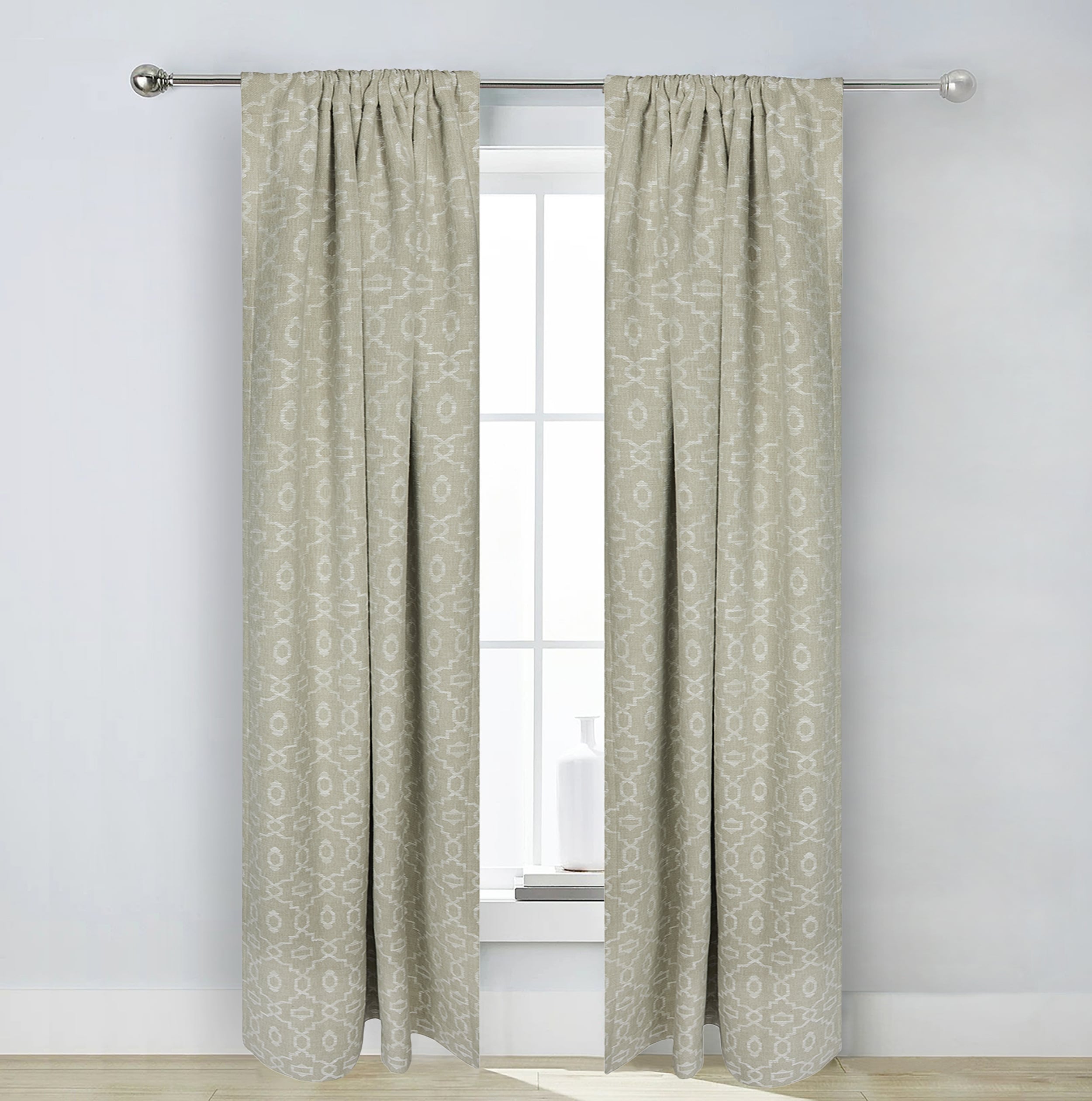 allen + roth 36022 84-in SAGE Trellis Room darkening Interlined Back tab Curtain panel pair