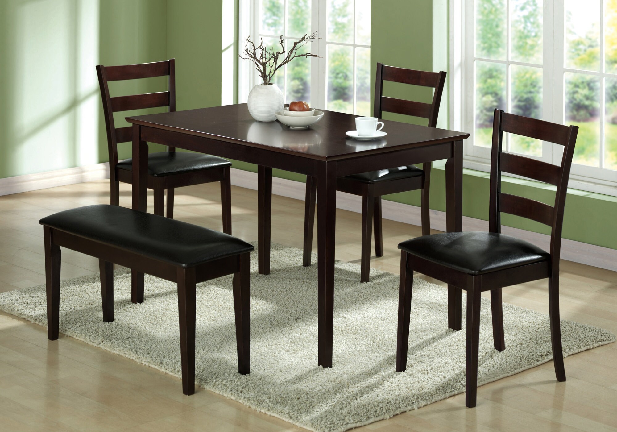 Monarch Specialties Espresso Contemporary/Modern Dining Room Set with ...