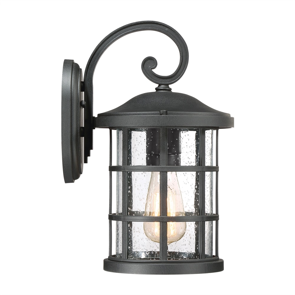 Quoizel Crusade 1-Light 14-in H Black Outdoor Wall Light CSE8408EK at ...