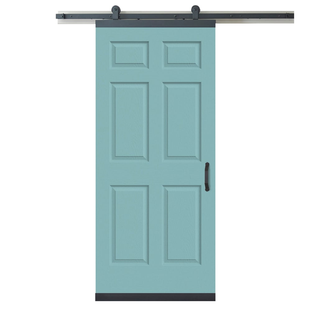 RELIABILT LO1344967 36-in x 80-in Sea Mist Molded composite Solid core Single Barn Door (Hardware Included)