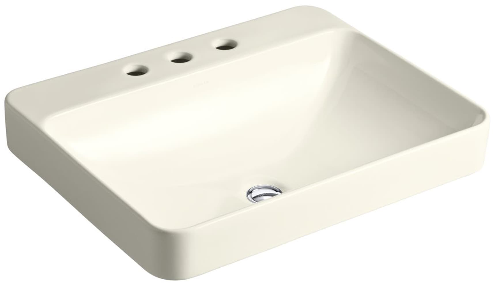 Vox Collection K-2660-8-96 23"" x 18.13"" x 6.88"" Vessel Bathroom Sink with 8"" Widespread Three Faucet Holes and Overflow Drain in -  Kohler, K2660896