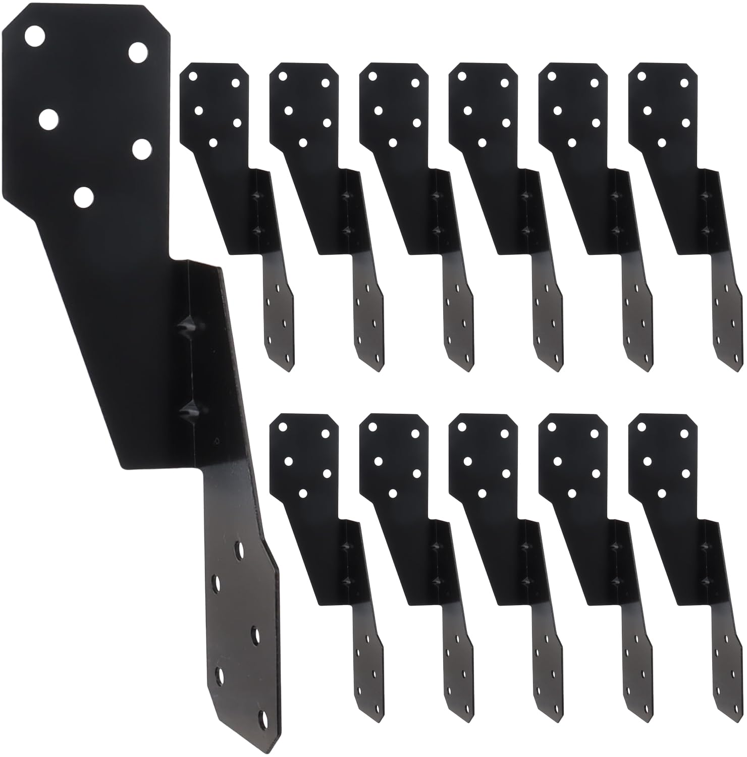 Afoxsos 12 Pack Heavy Duty Hurricane Ties Black Powder-Coated Carbon ...