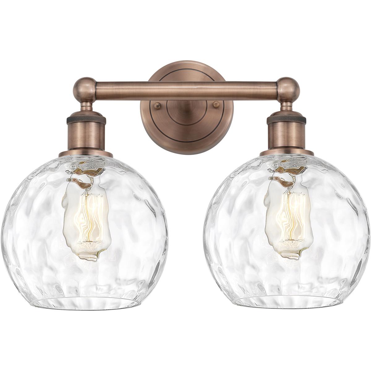 Innovations Lighting - 616-2W-AC-G1215-8 Athens Water Glass Bathroom Vanity Light Antique Copper