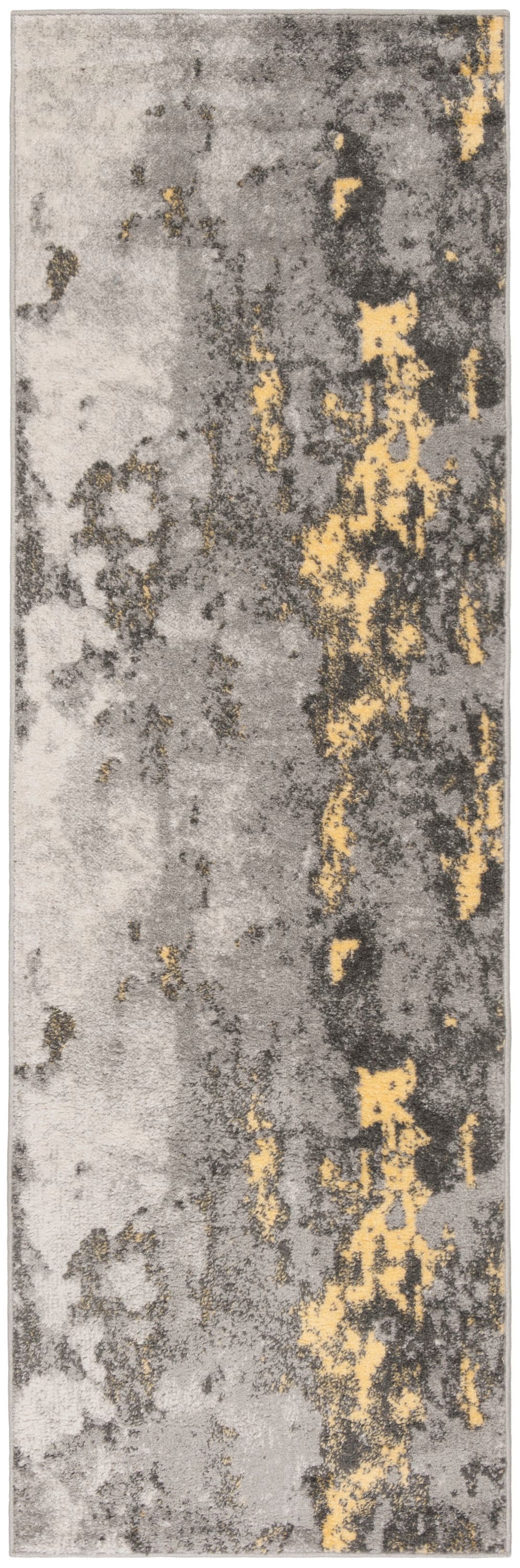 Safavieh ADR134H-214 Adirondack 2 x 14 (ft) Loomed Polypropylene Gray/Yellow Rectangular Indoor Distressed/Overdyed Bohemian/Eclectic Runner rug
