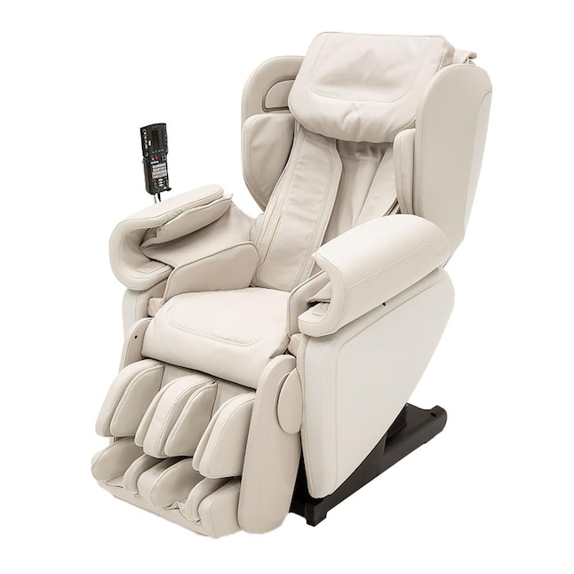 Synca Wellness Kagra White Modern Faux, Faux Leather Reclining Massage Chair