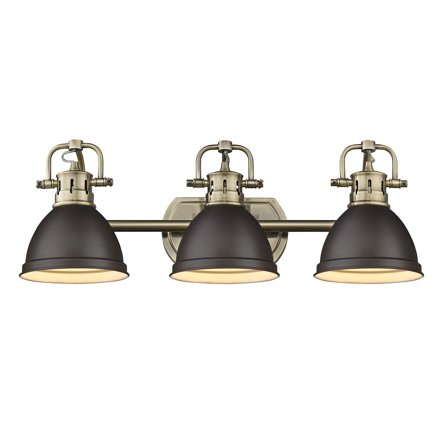 Golden Lighting 3602-BA3 AB-RBZ Duncan 24.5-in 3 -Light Brushed Brass Transitional Vanity light