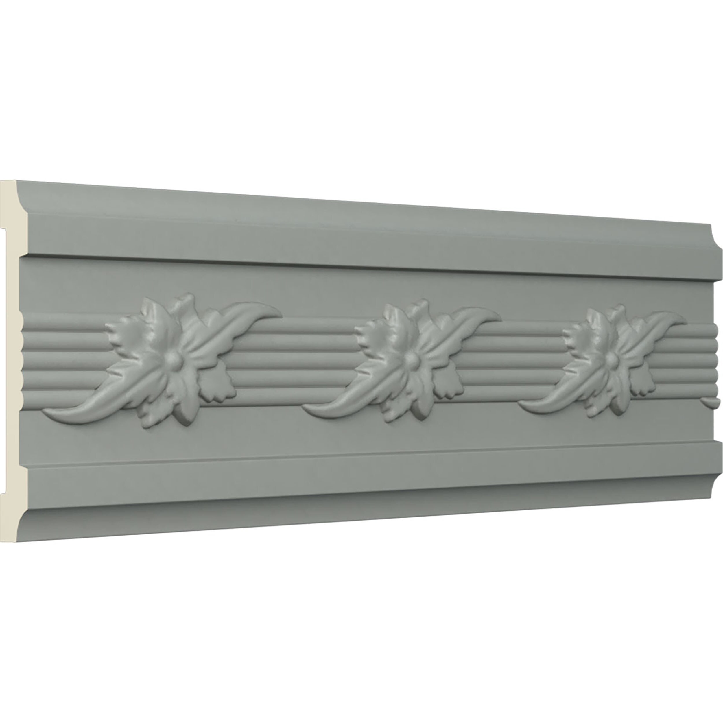 Winston 94.5" Gray Polyurethane Decorative Chair Rail Moulding