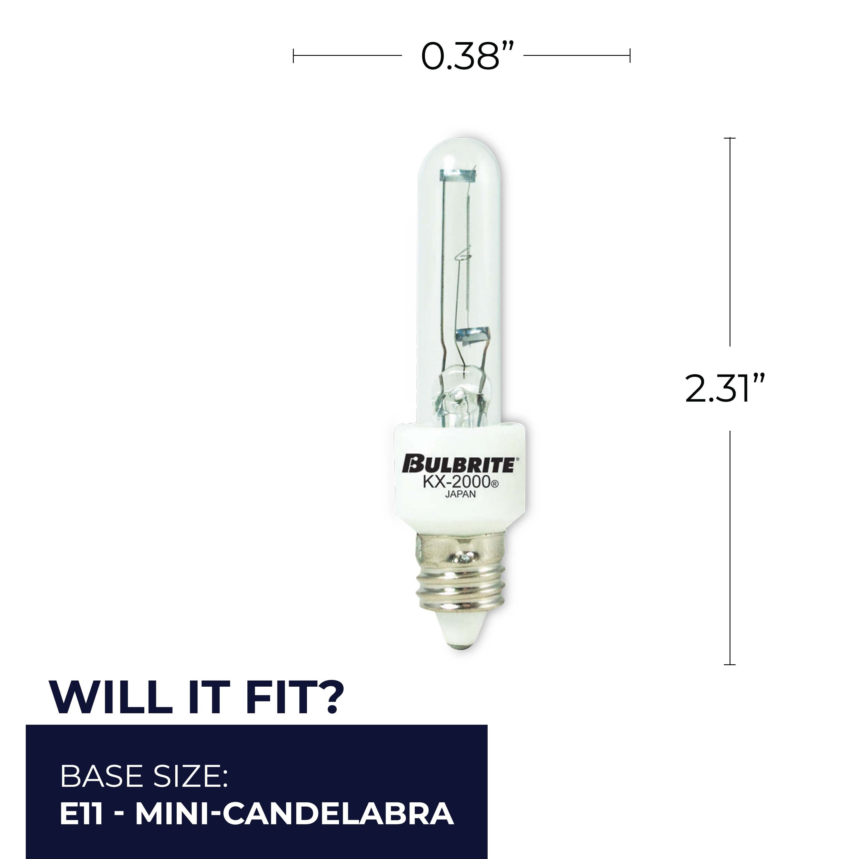 Bulbrite KX-2000 60-Watt EQ T3 Warm White Mini Candelabra Base (e-11 ...