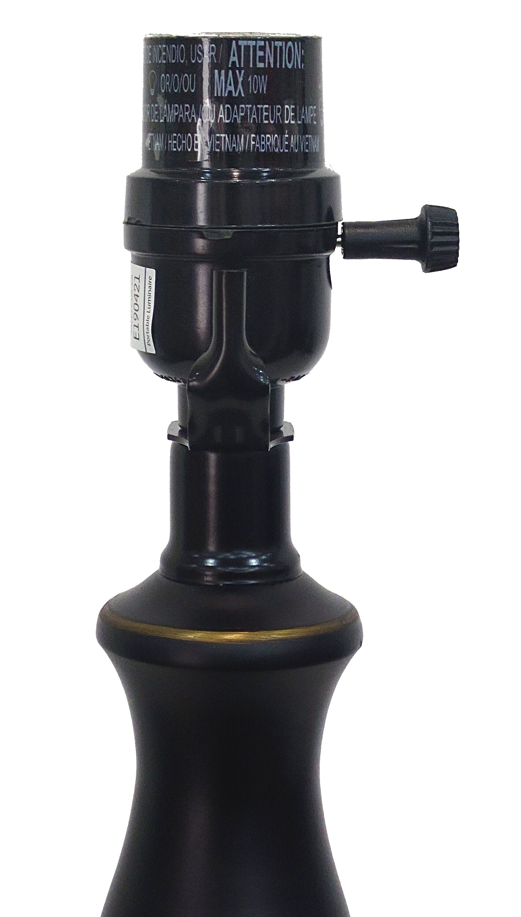 allen + roth 13.25-in Matte Misson Bronze Plug-in Metal Lamp Base